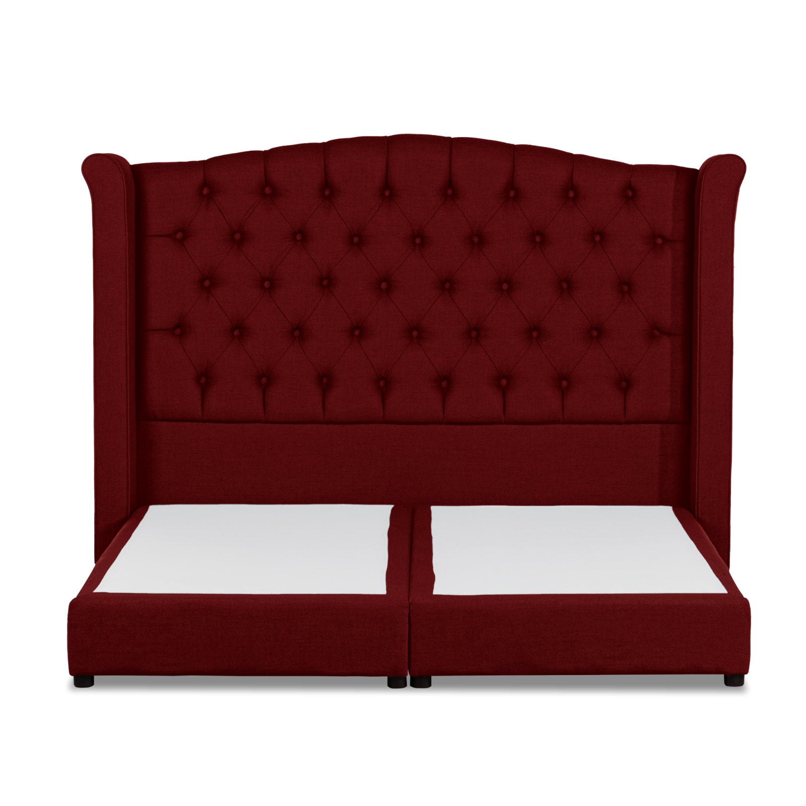 In House | Taj Mahal Bed Frame Linen Burgundy 200x100