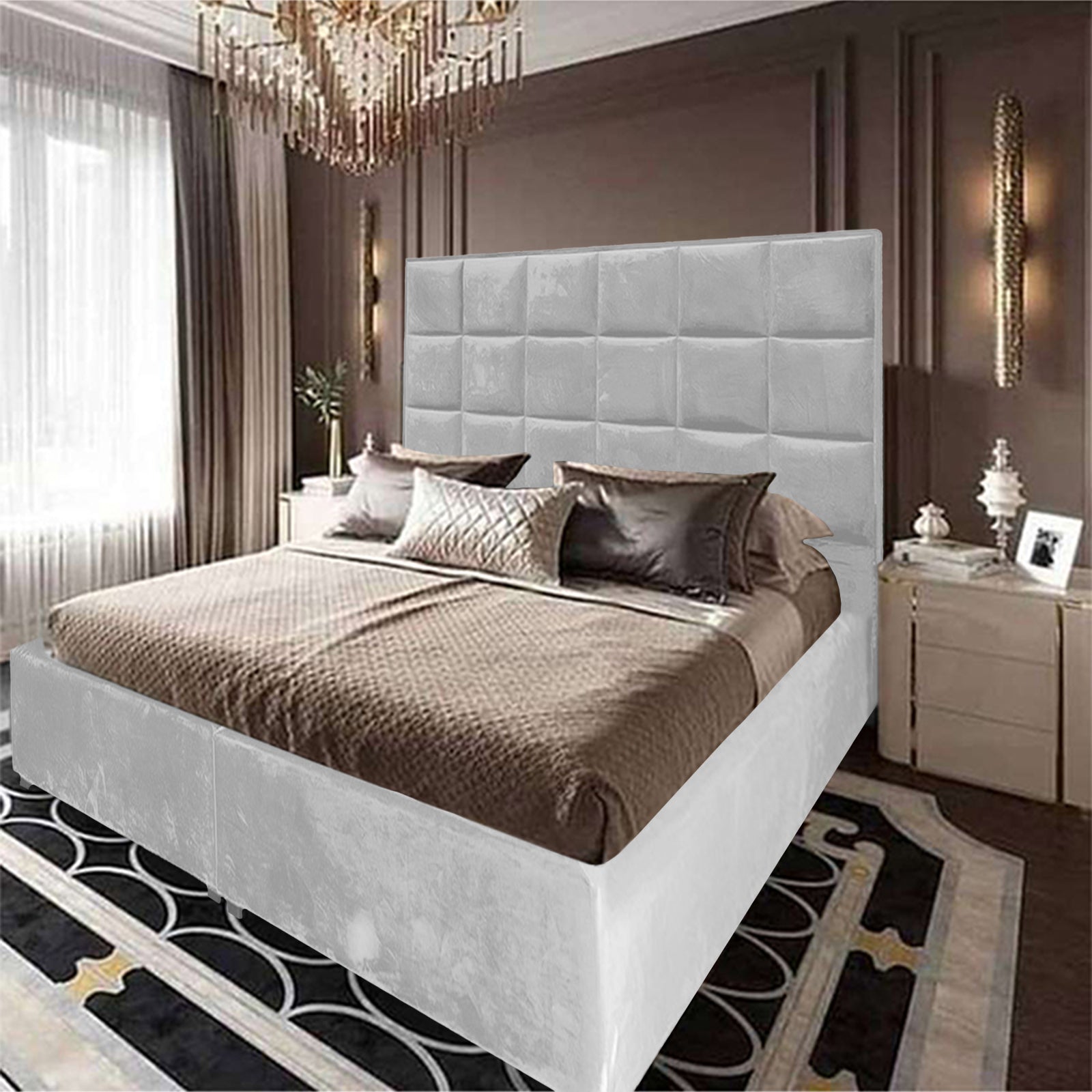 In House | Cordoba Velvet Bed Frame White 200x90