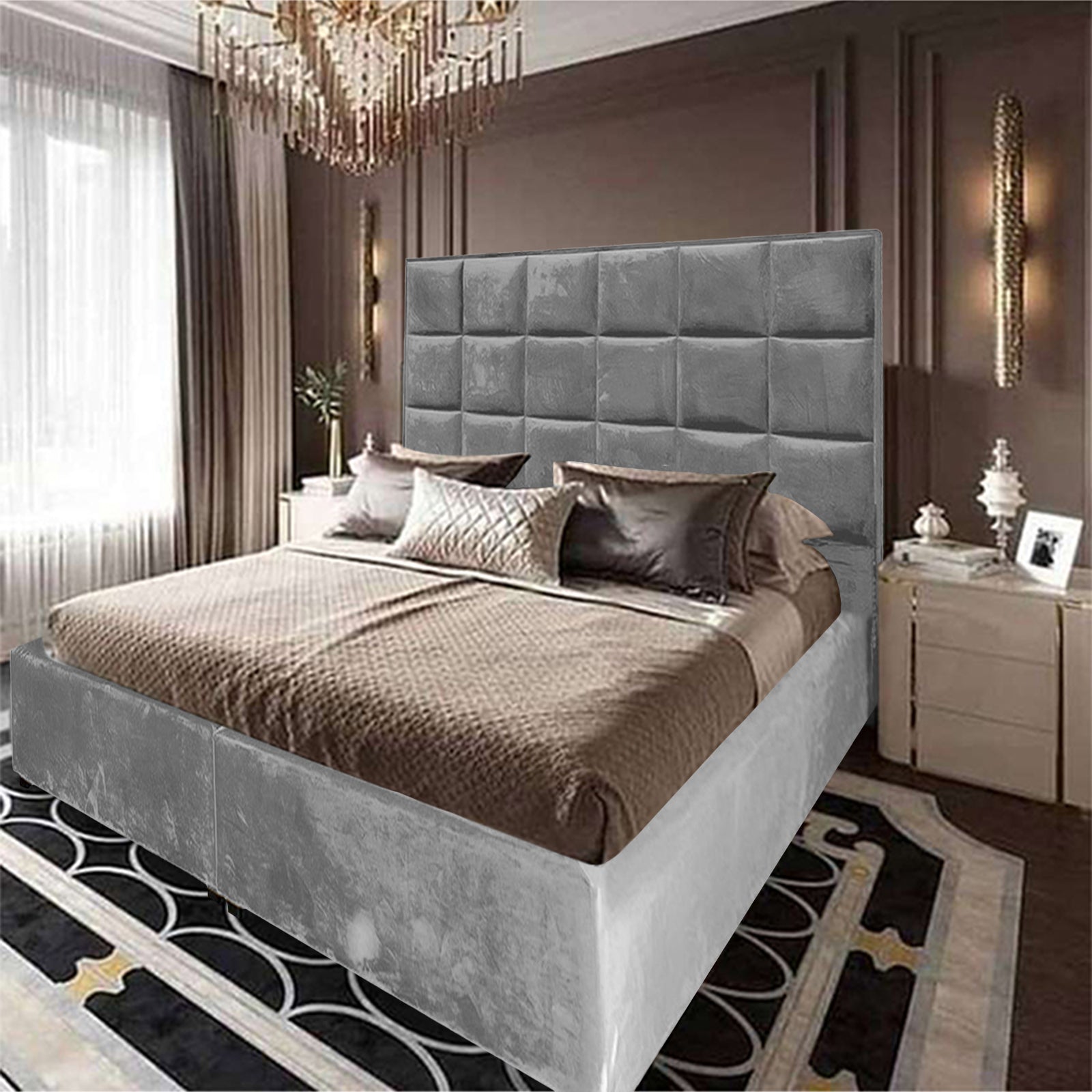 In House | Cordoba Velvet Bed Frame Grey 200x90