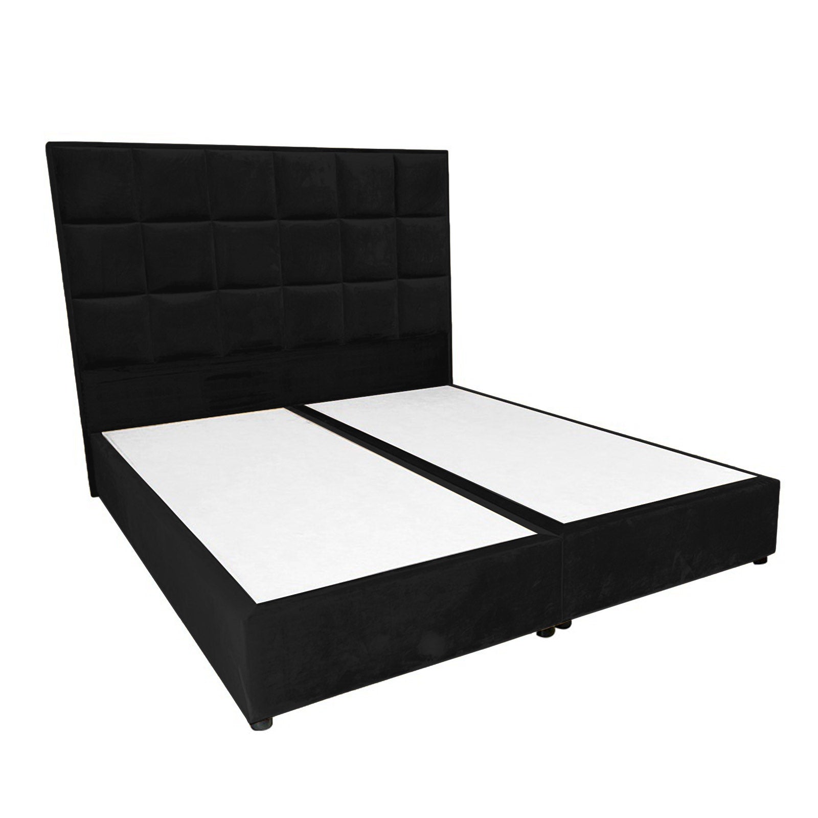 In House | Geneva Velvet Bed Frame Black 200x140
