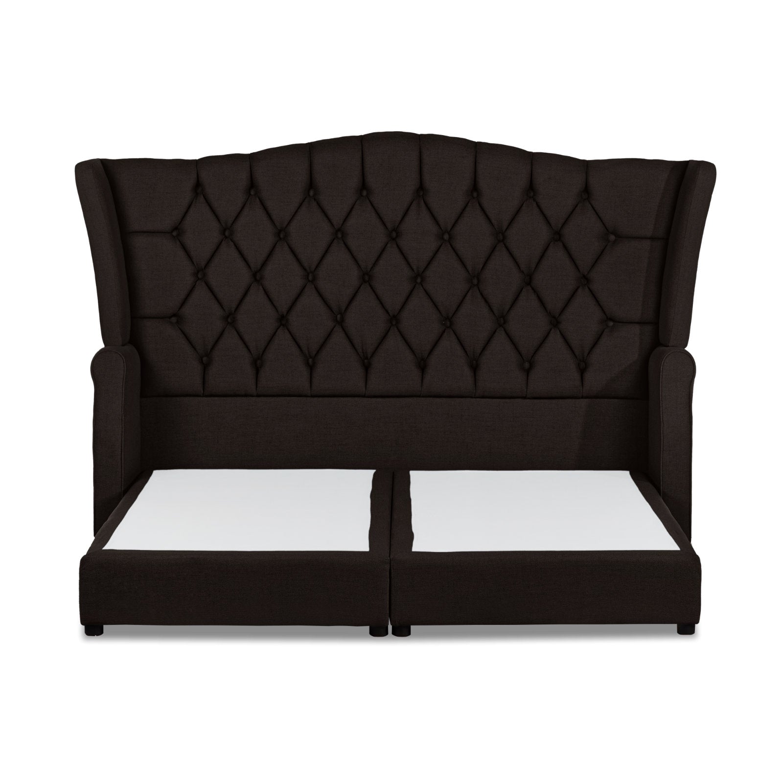 In House | Lamar Velvet Bed Frame Dark Brown 200x160