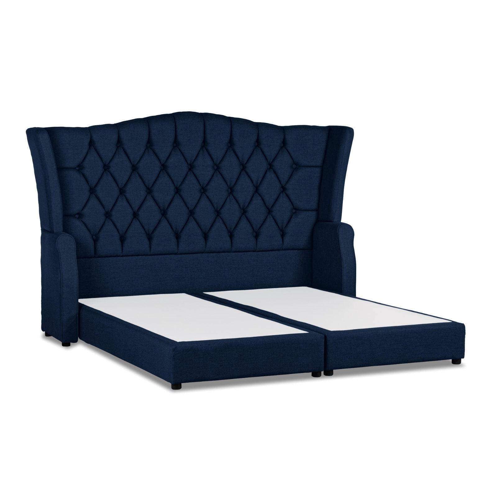 In House | Lamar Velvet Bed Frame Dark Blue 200x150