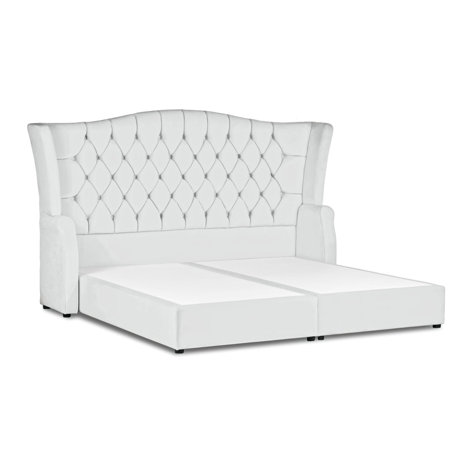 In House | Granada Velvet Bed Frame White 200x140