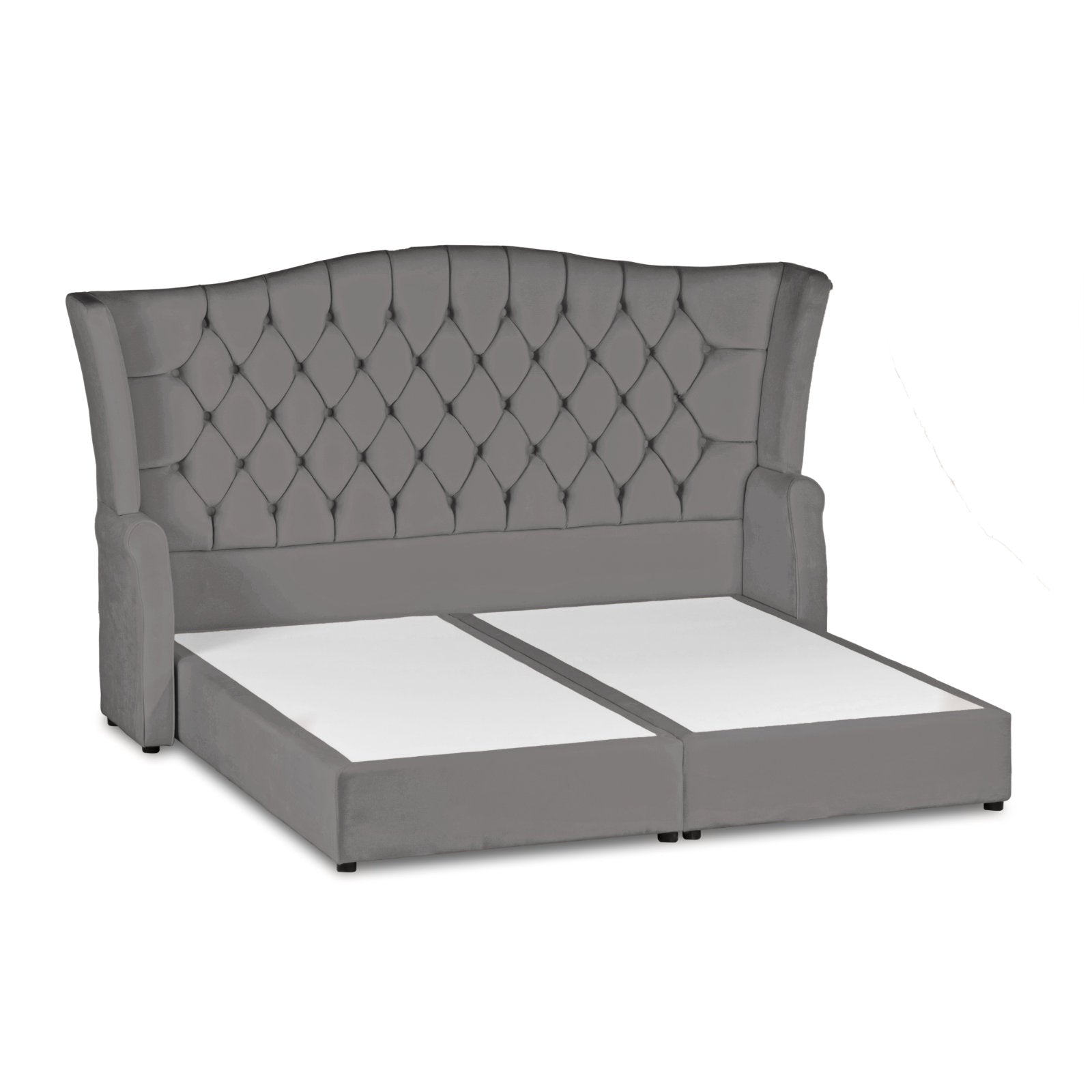 In House | Lamar Velvet Bed Frame Grey 200x200