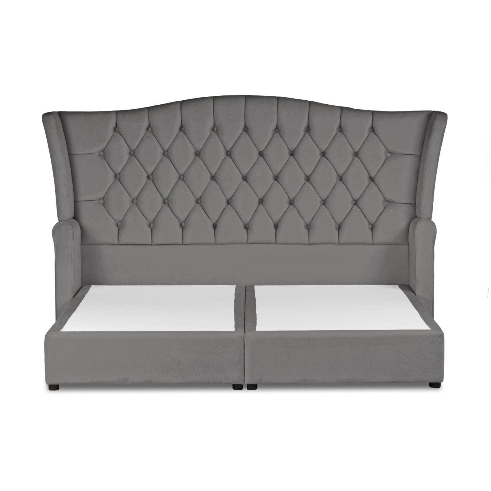 In House | Lamar Velvet Bed Frame Grey 200x160