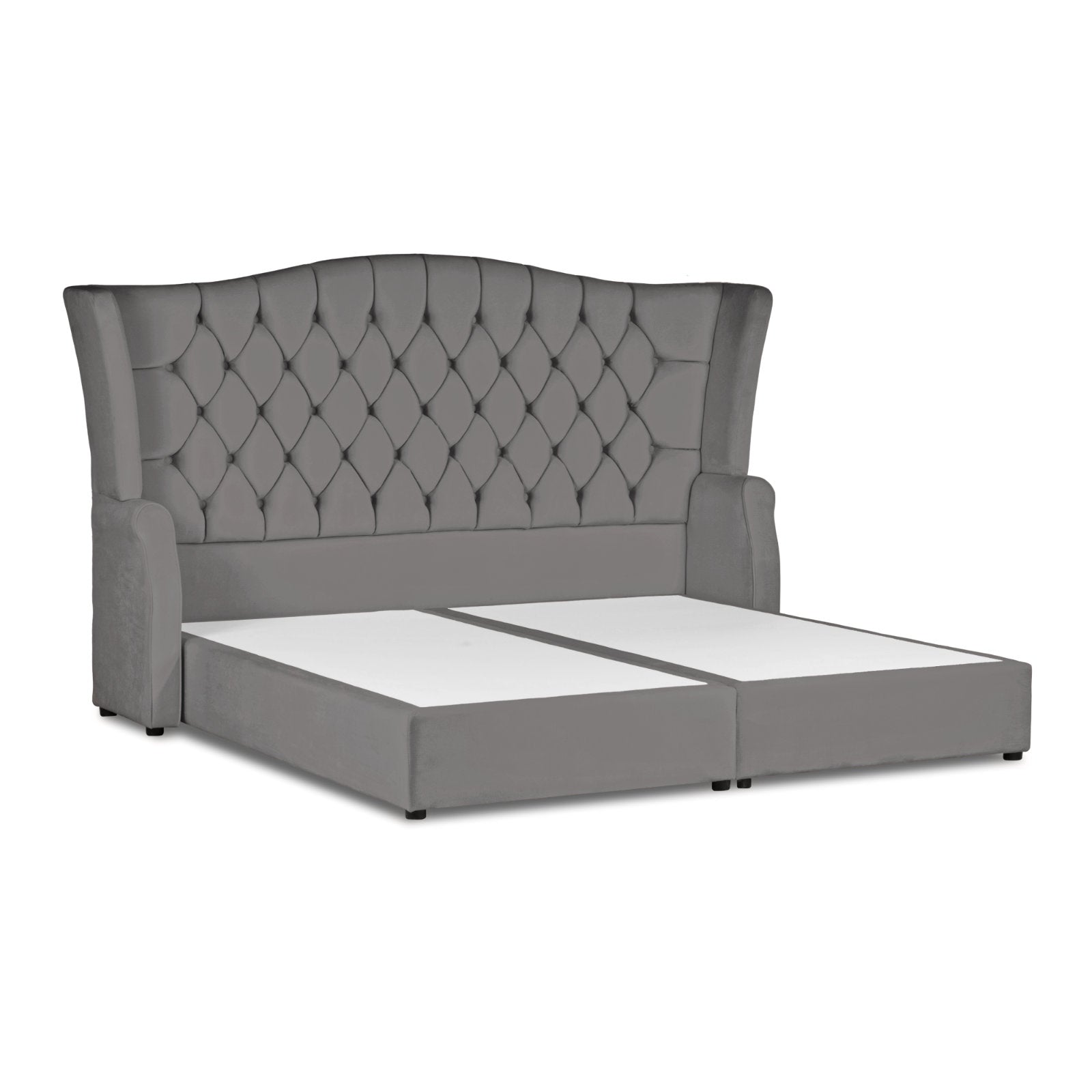 In House | Lamar Velvet Bed Frame Grey 200x200