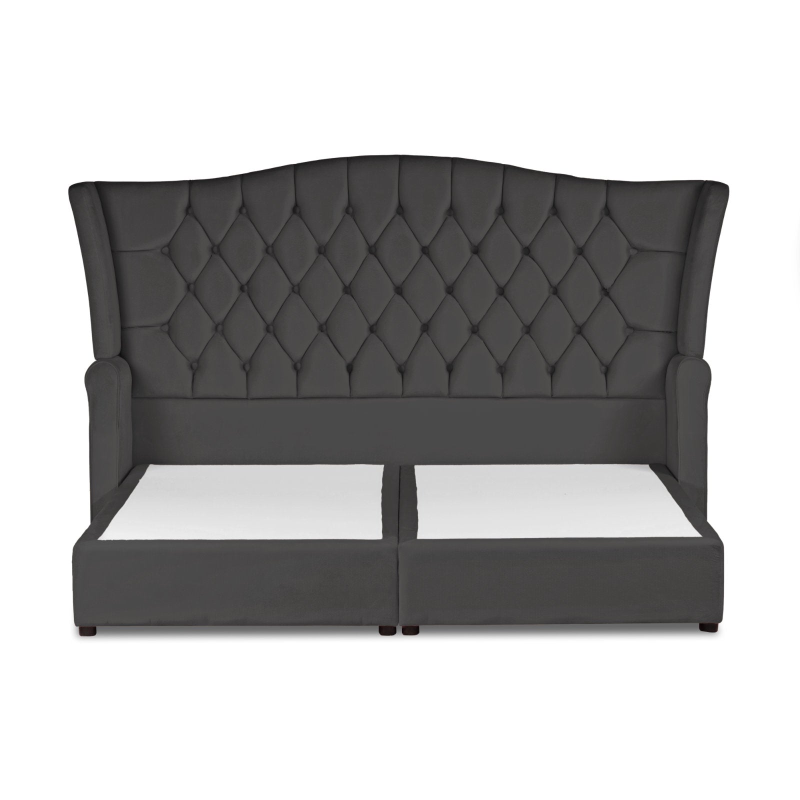 In House | Geneva Velvet Bed Frame Dark Grey 200x90