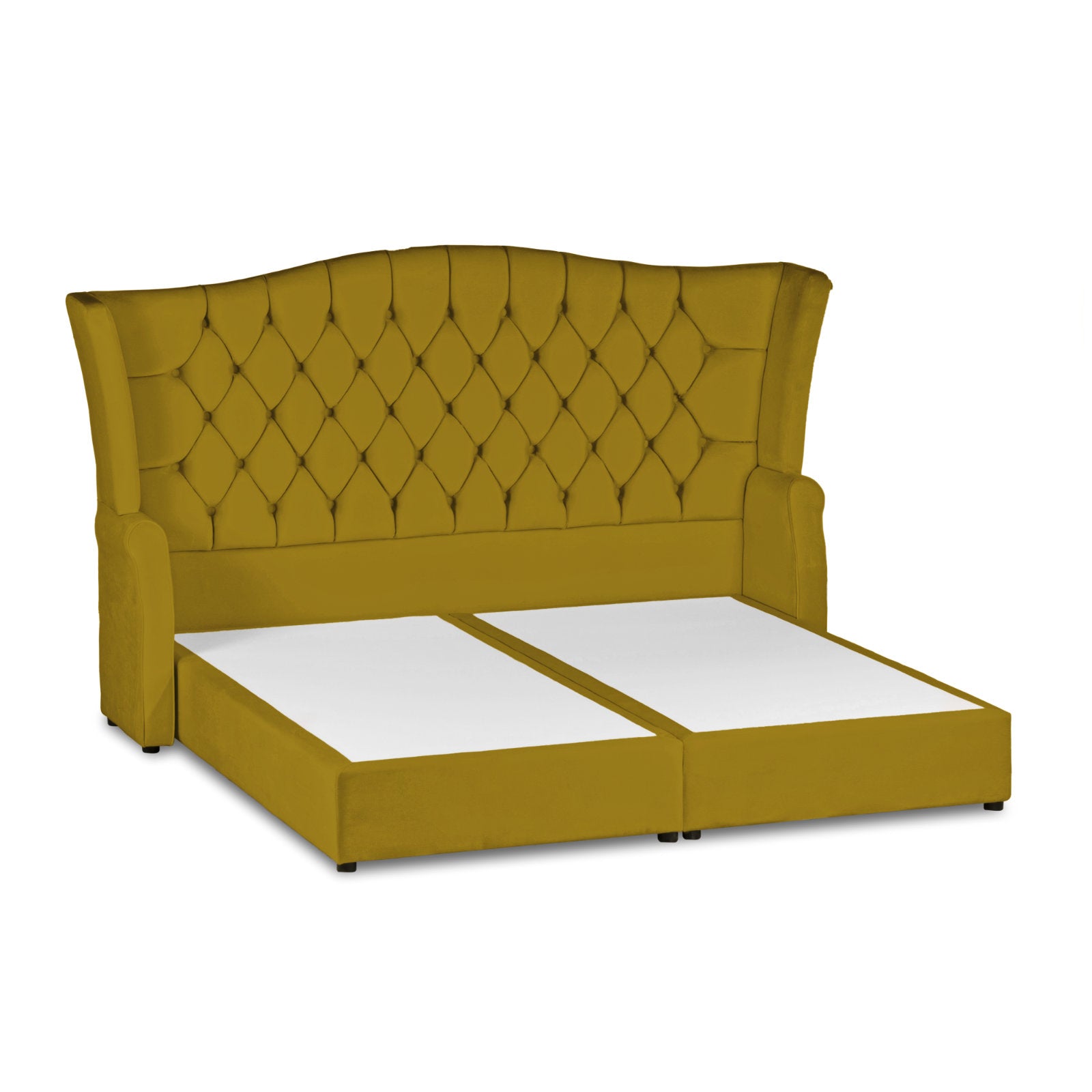 In House | Lamar Velvet Bed Frame Gold 200x180