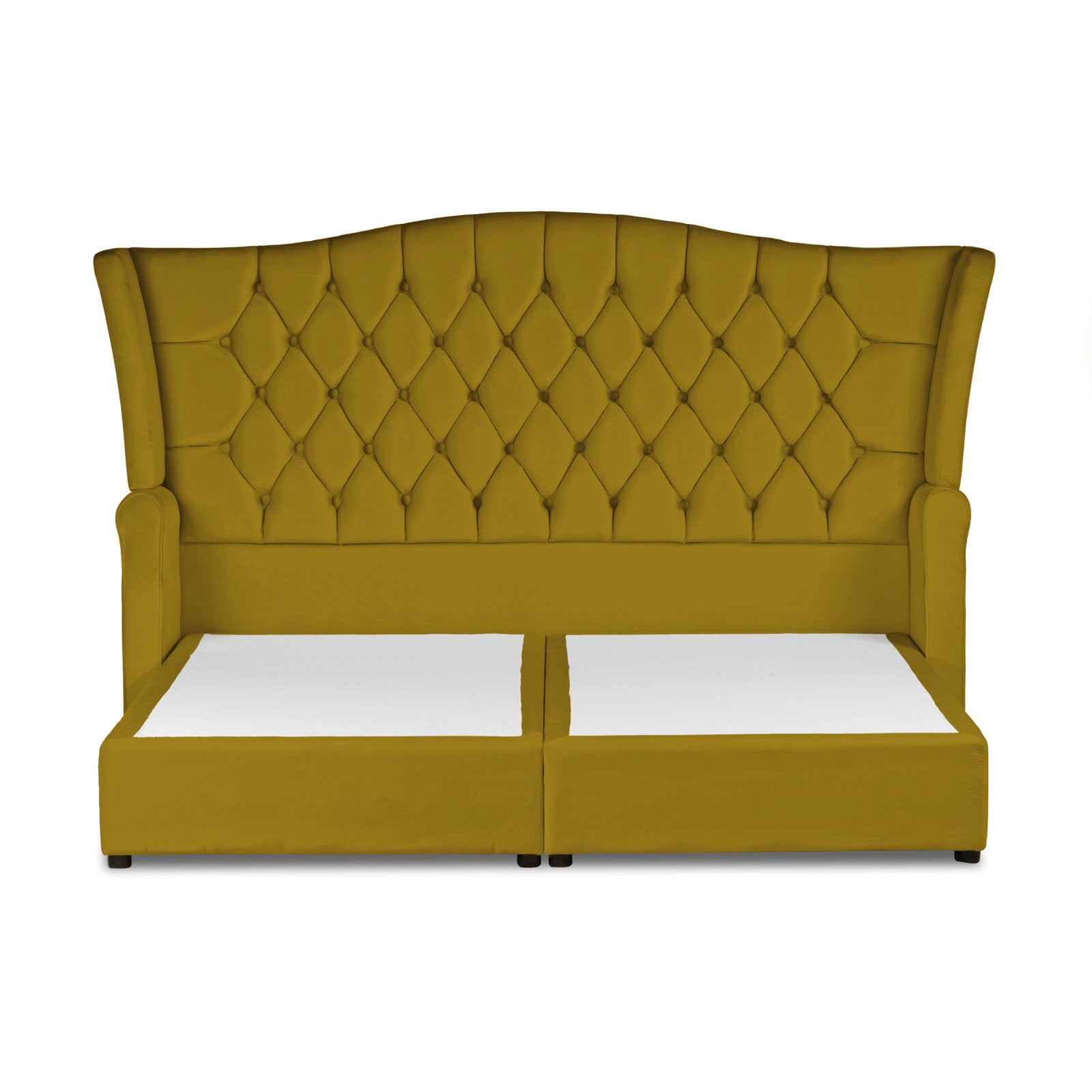 In House | Lamar Velvet Bed Frame Gold 200x180