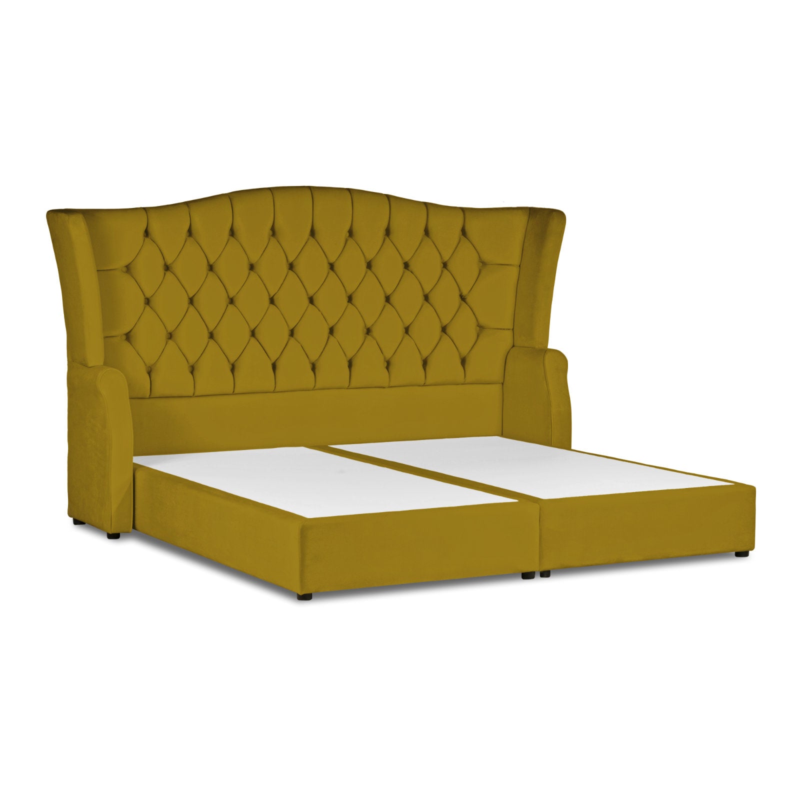 In House | Lamar Velvet Bed Frame Gold 200x200