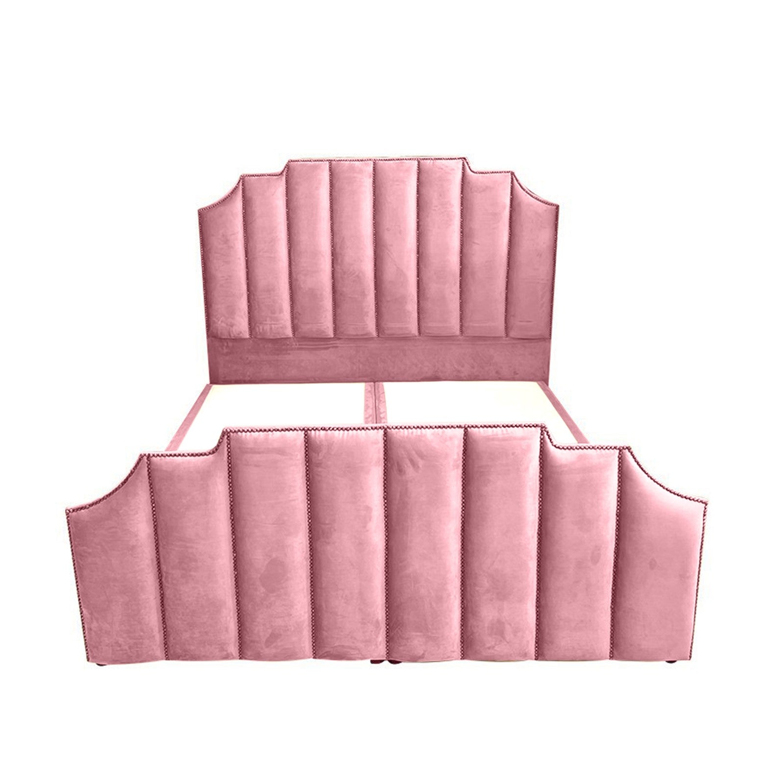 In House | León Velvet Bed Frame Light Pink 200x120