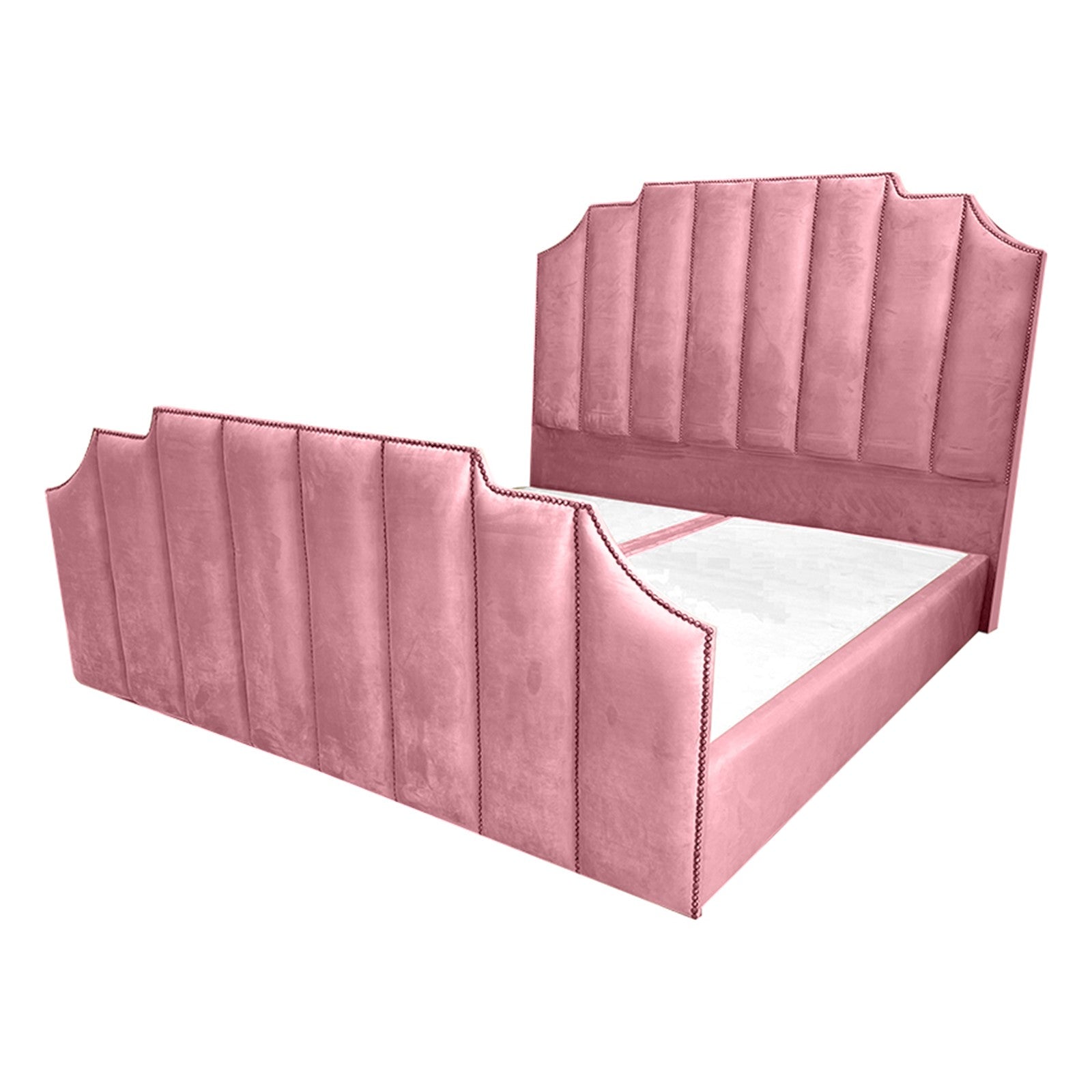 In House | León Velvet Bed Frame Light Pink 200x120