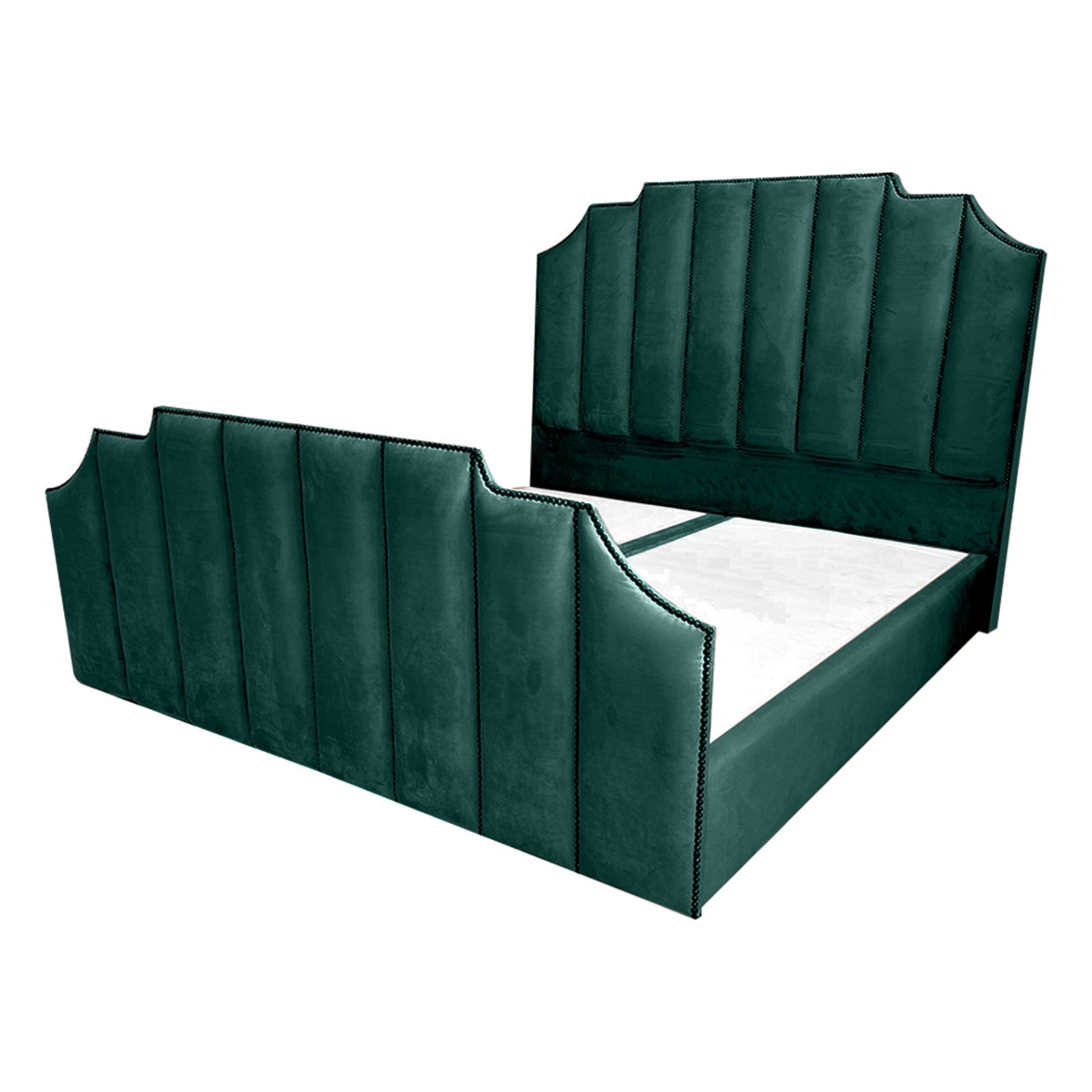 In House | León Velvet Bed Frame Dark Green 200x120