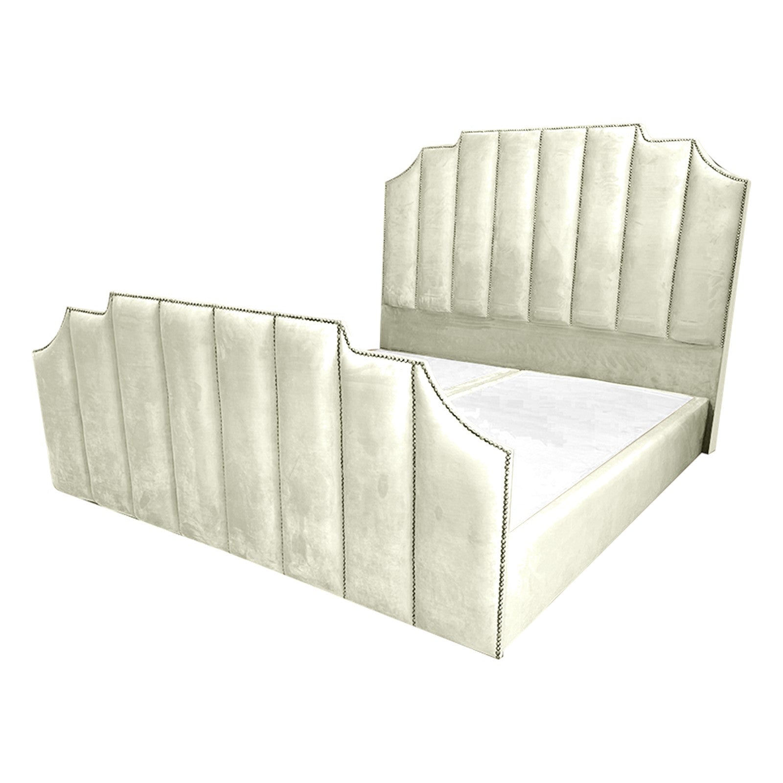 In House | León Velvet Bed Frame Ivory 200x120