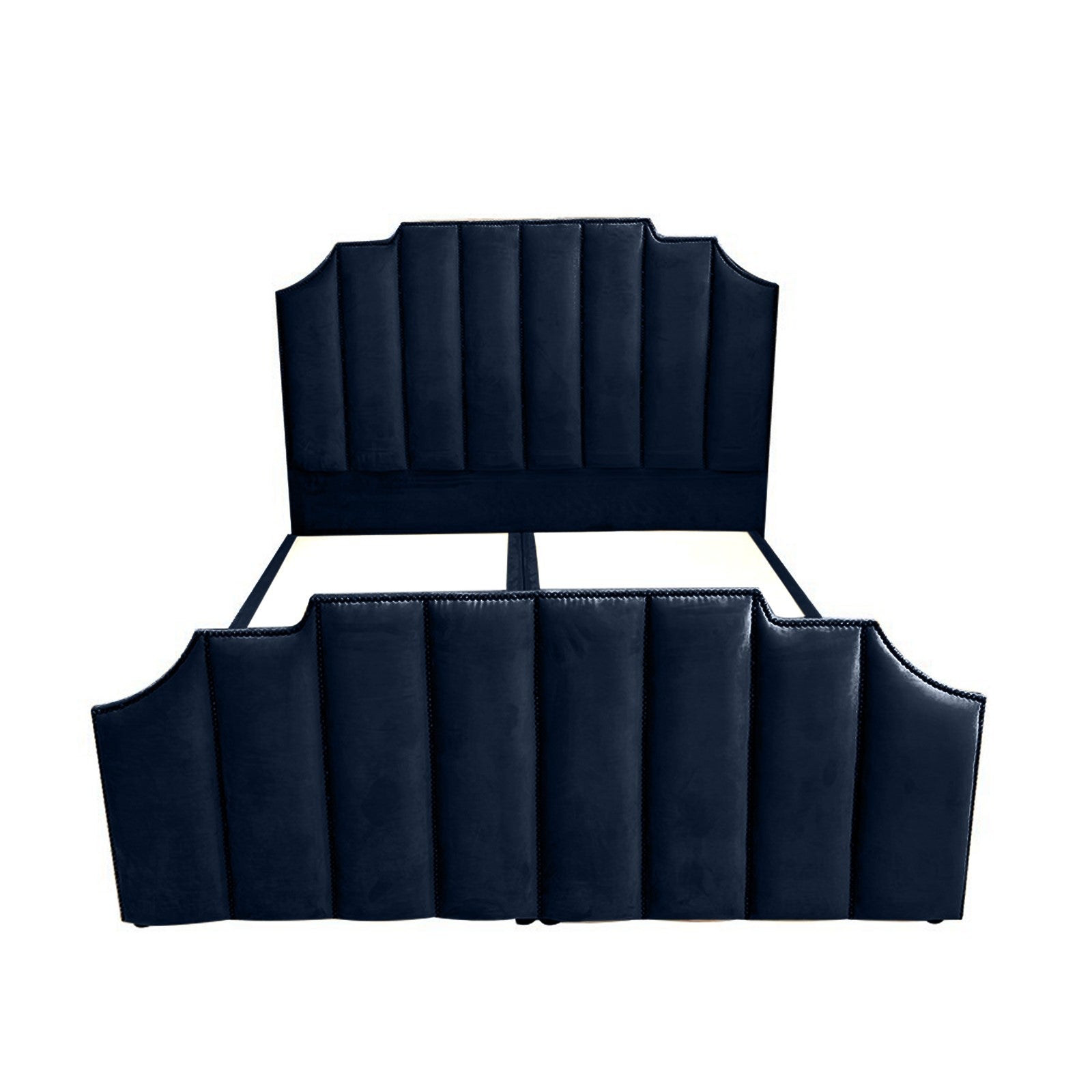 In House | León Velvet Bed Frame Dark Blue 200x100