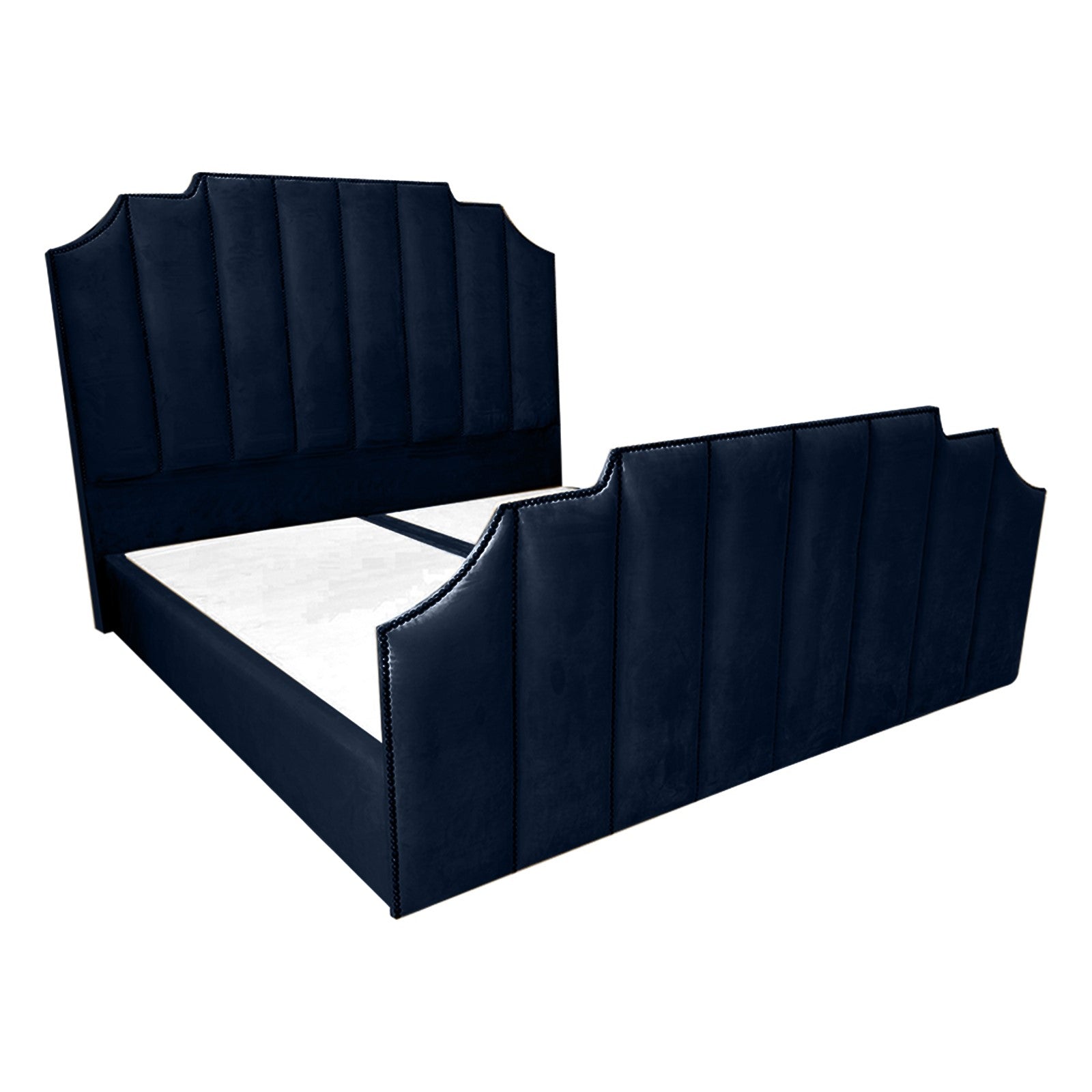 In House | León Velvet Bed Frame Dark Blue 200x100