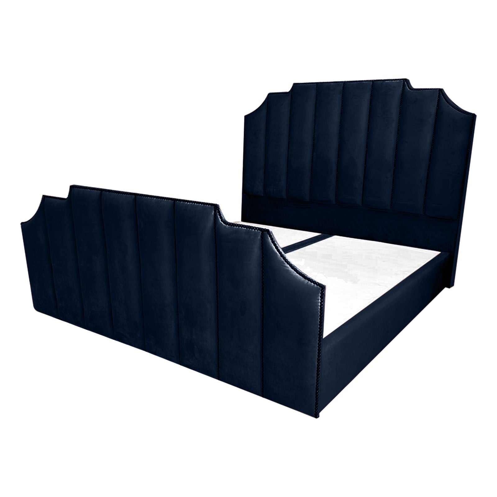 In House | León Velvet Bed Frame Dark Blue 200x120