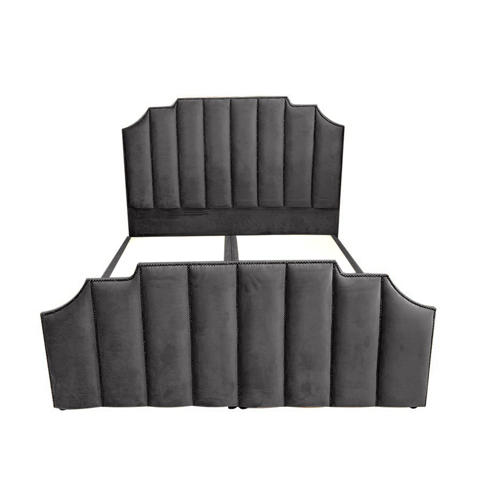 In House | León Velvet Bed Frame Dark Grey 200x90