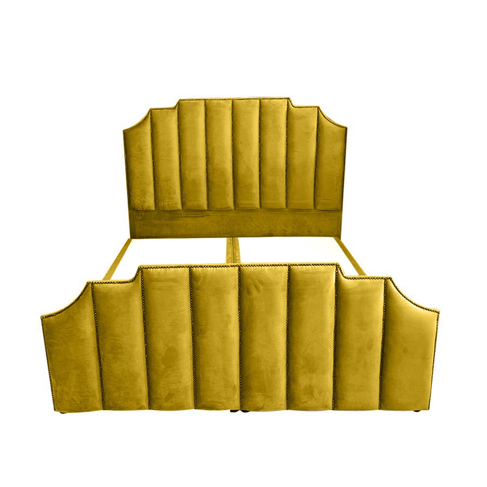 In House | León Velvet Bed Frame Gold 200x100
