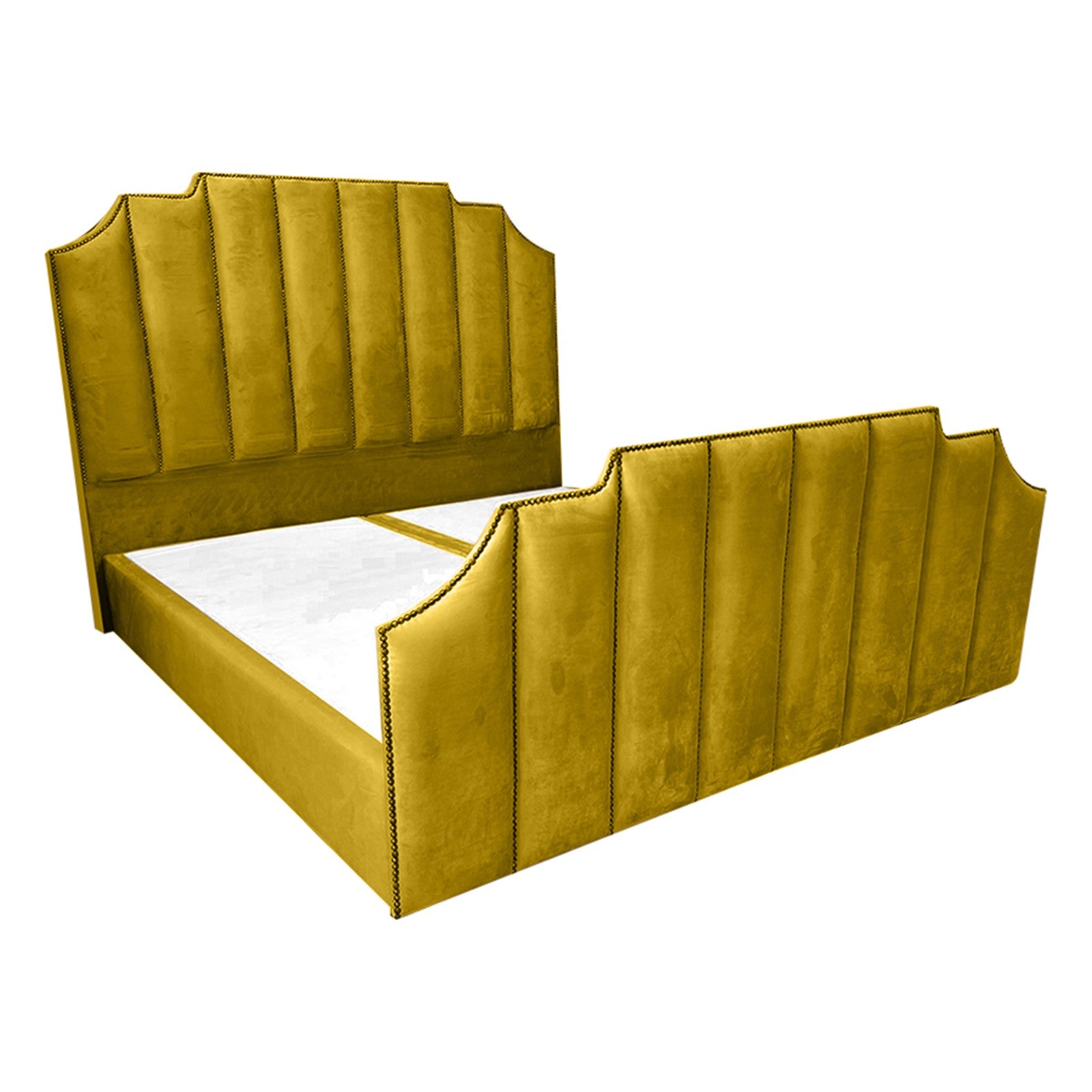 In House | León Velvet Bed Frame Gold 200x100