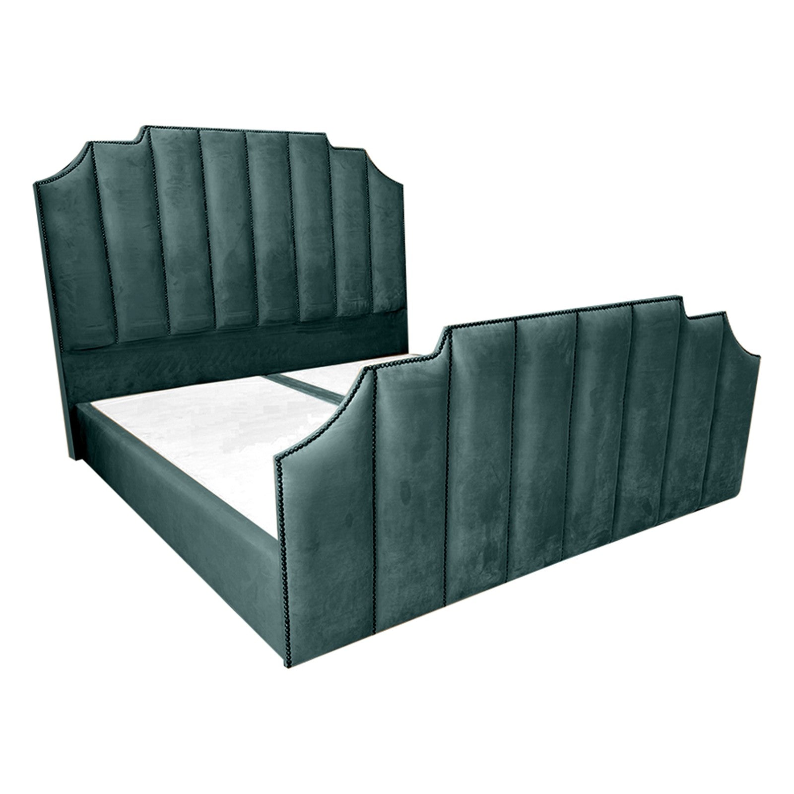In House | León Velvet Bed Frame Turquoise 200x90