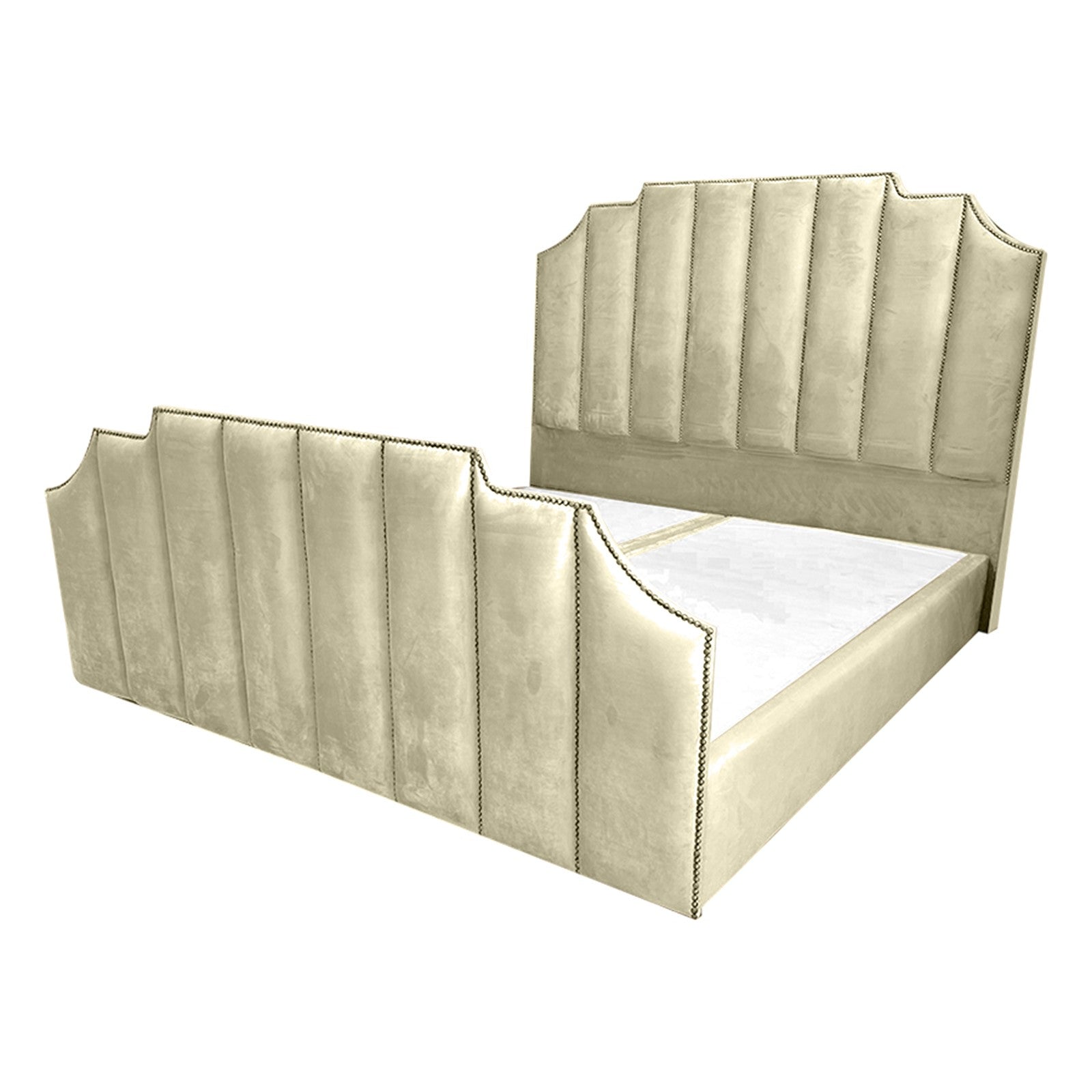In House | León Velvet Bed Frame Beige 200x100