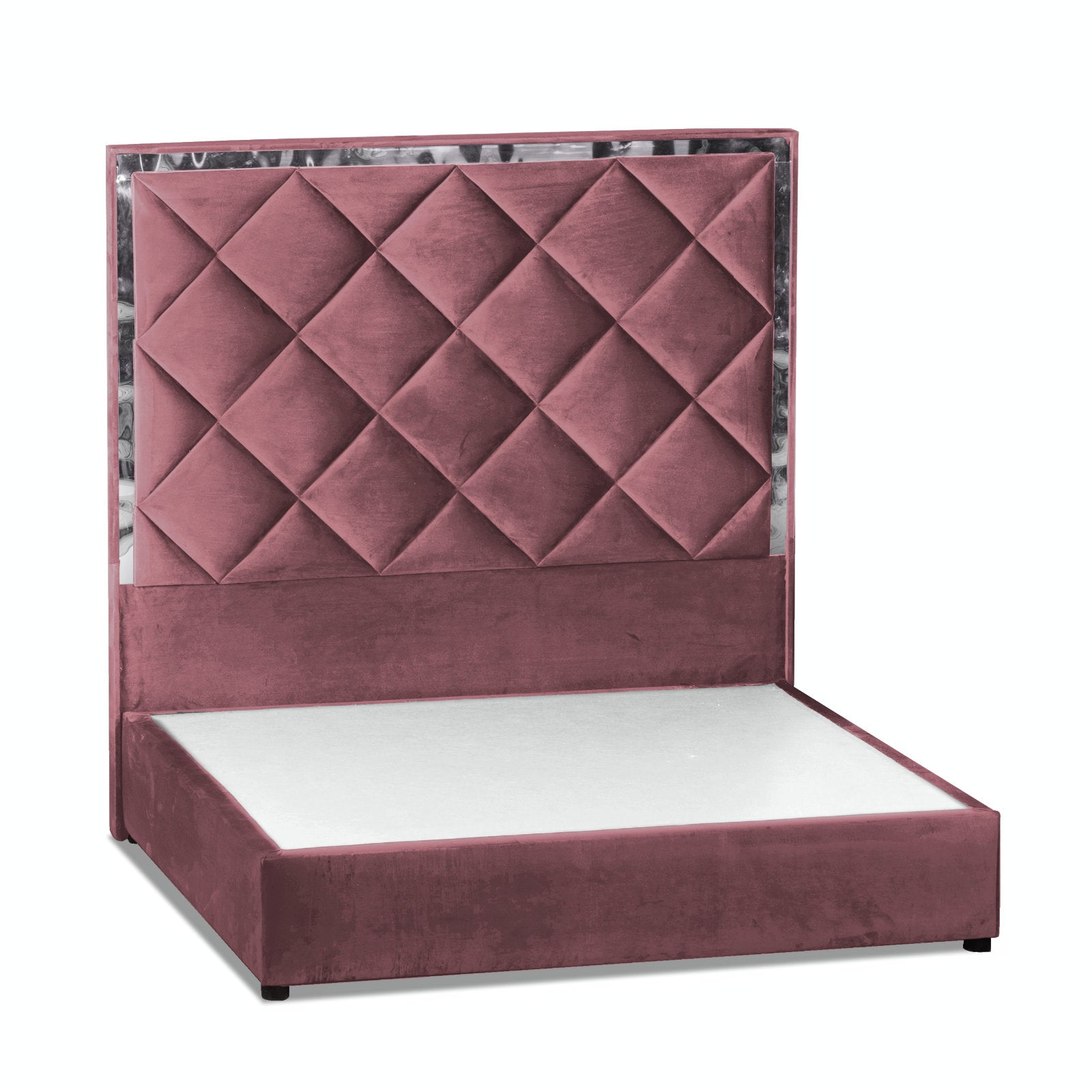In House | Lisbon Velvet Bed Frame Dark Pink 200x150