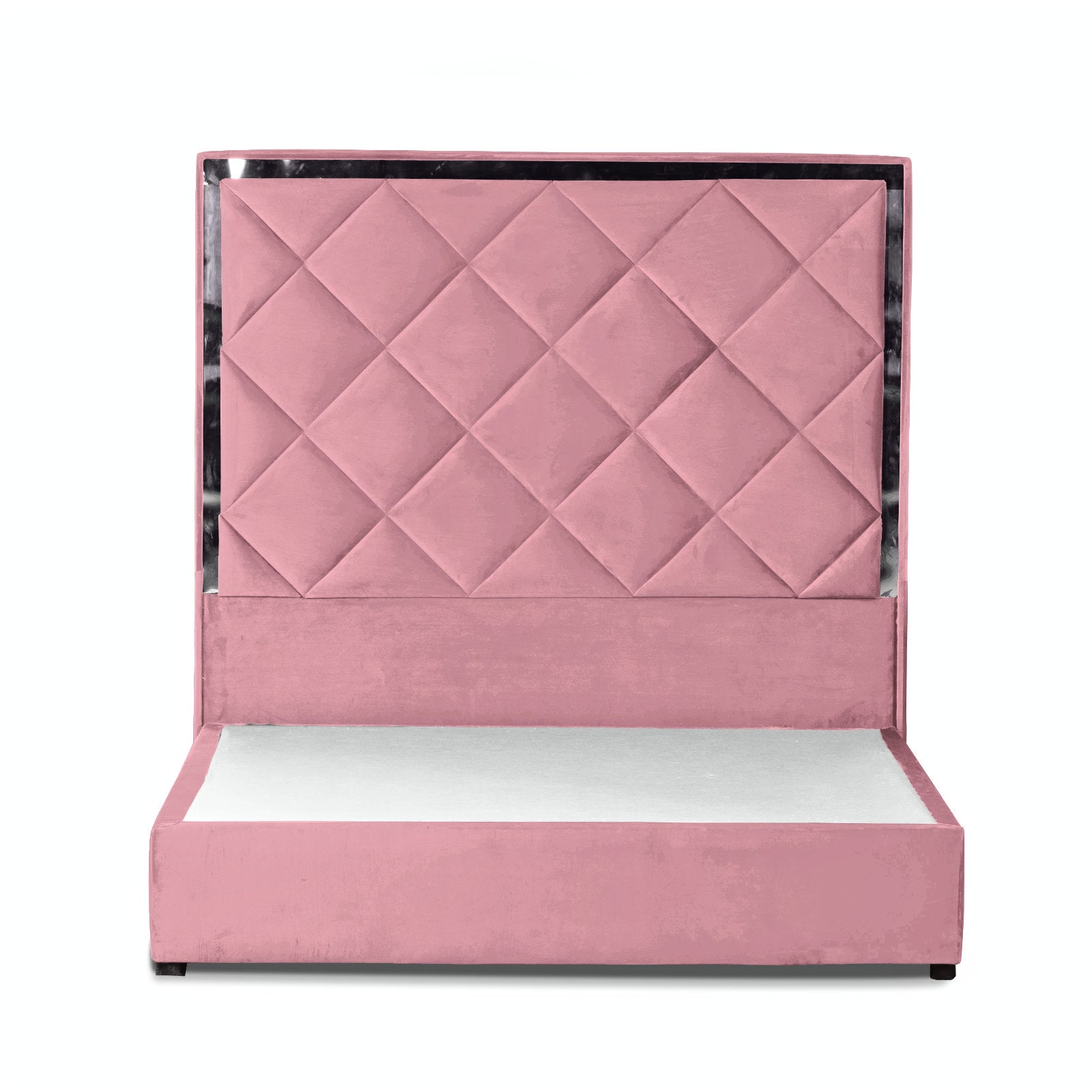 In House | Lisbon Velvet Bed Frame Light Pink 200x160