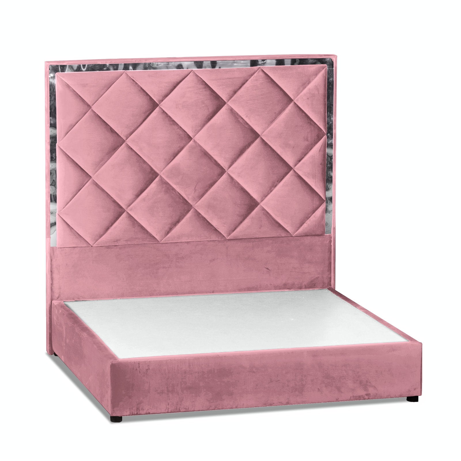 In House | Lisbon Velvet Bed Frame Light Pink 200x160