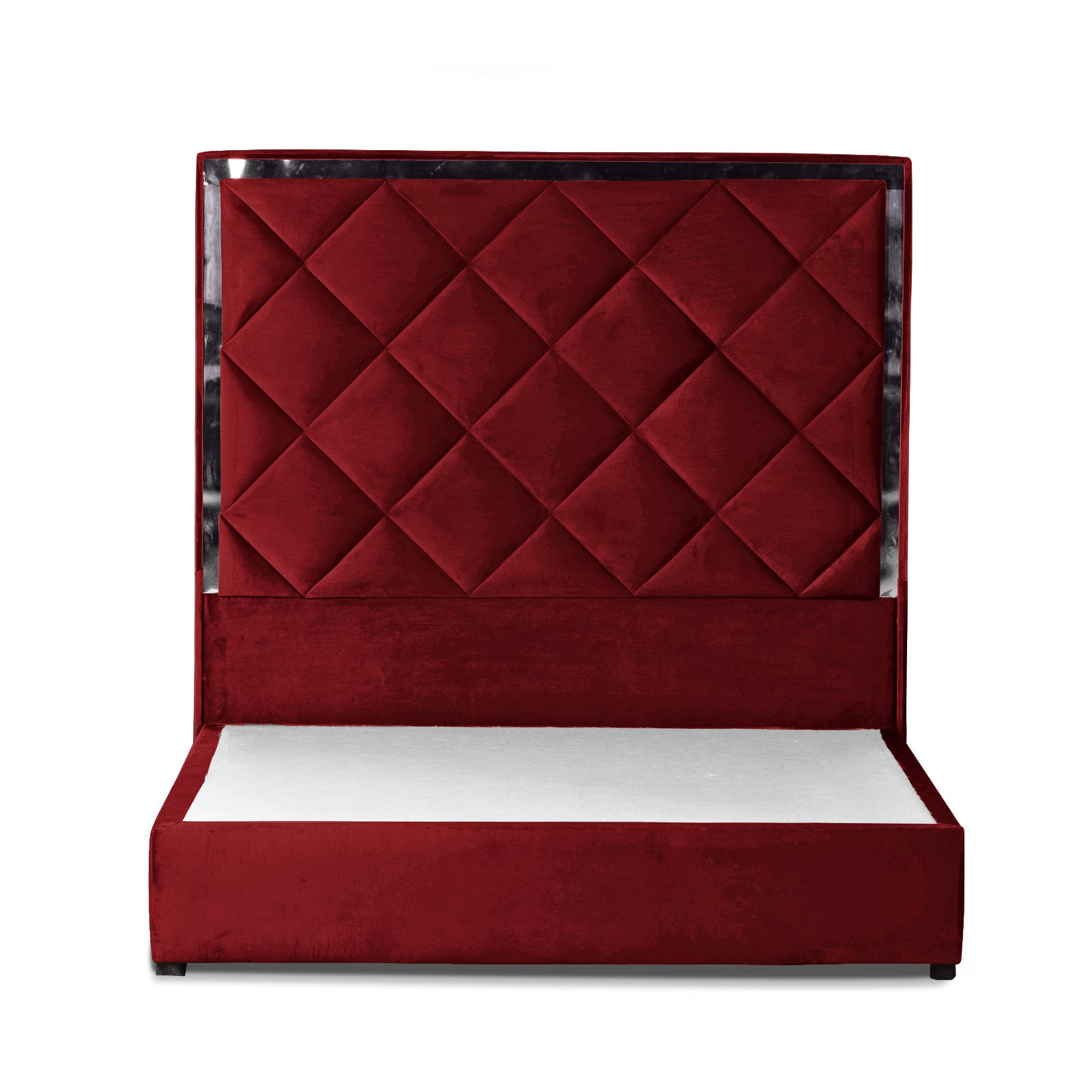 In House | Lisbon Velvet Bed Frame Burgundy 200x120