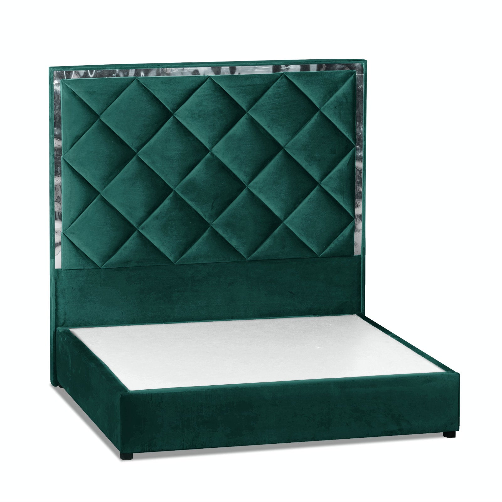 In House | Lisbon Velvet Bed Frame Dark Green 200x150