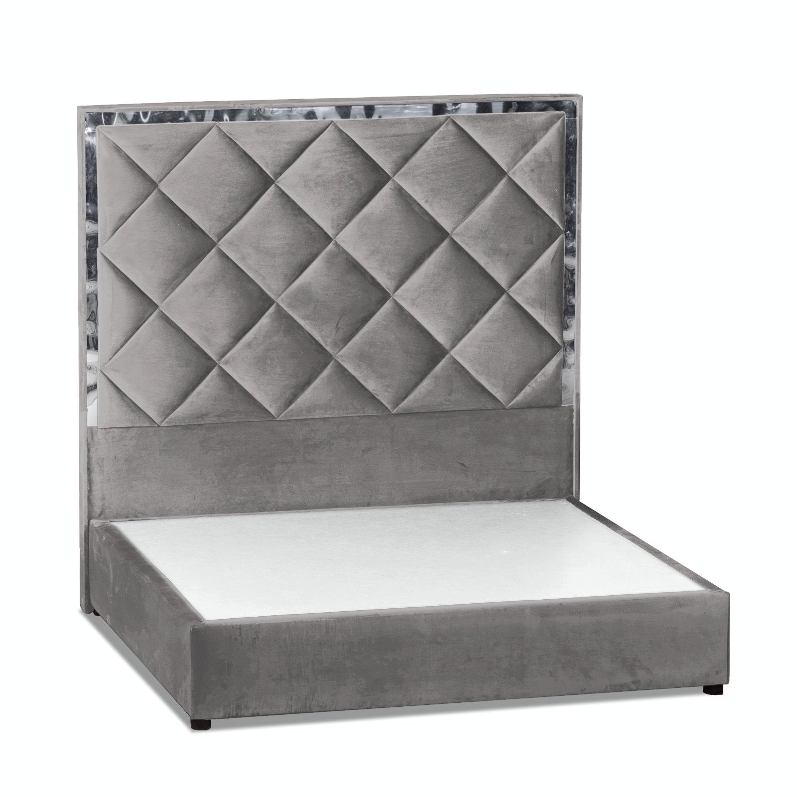 In House | Lisbon Velvet Bed Frame Grey 200x150
