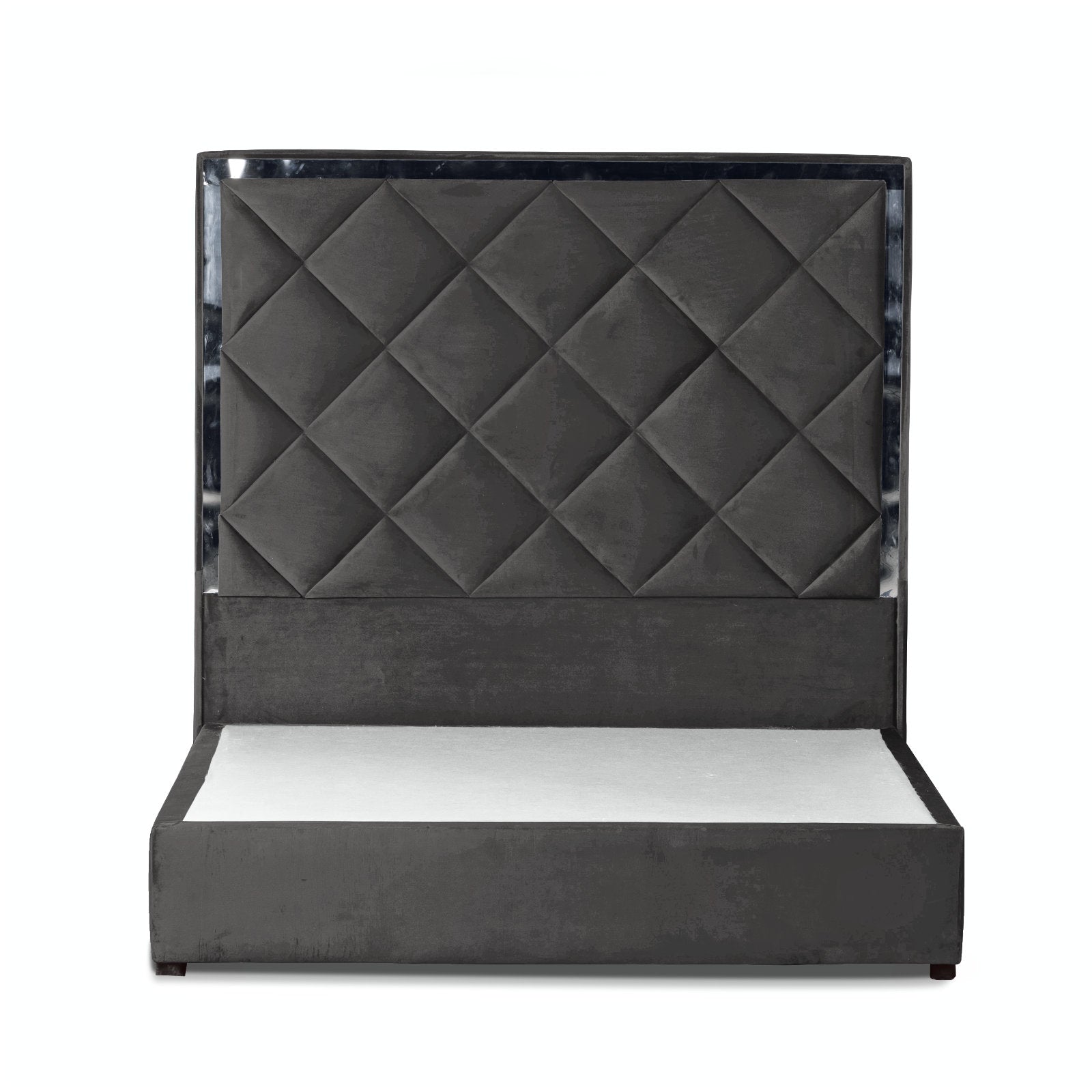 In House | Maldives Velvet Bed Frame Dark Grey 200x200