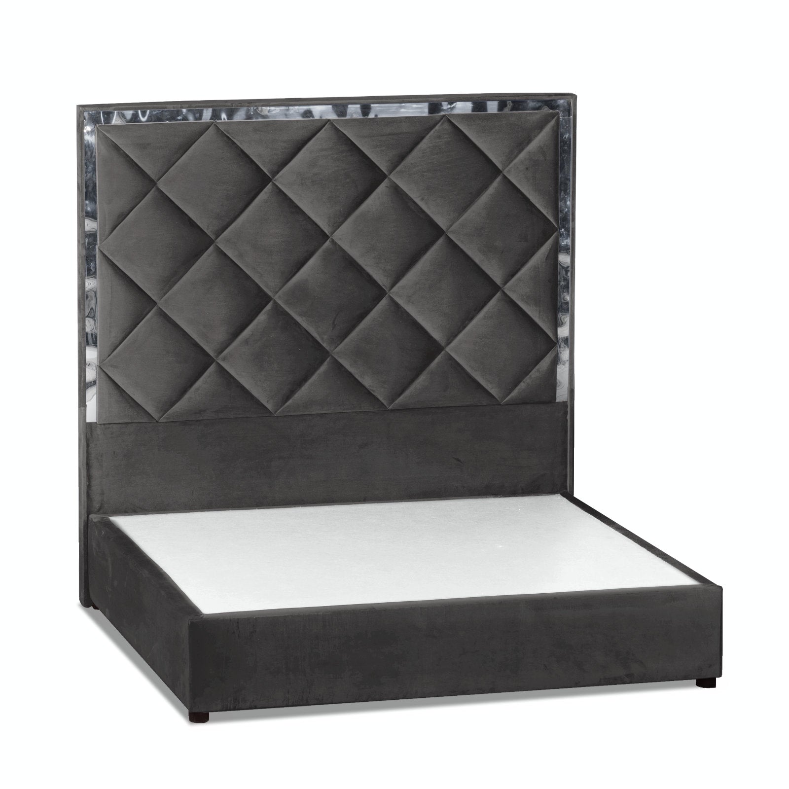 In House | Maldives Velvet Bed Frame Dark Grey 200x200