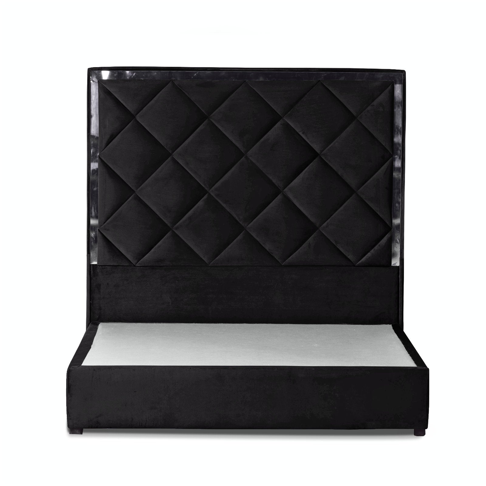 In House | Lisbon Velvet Bed Frame Black 200x140