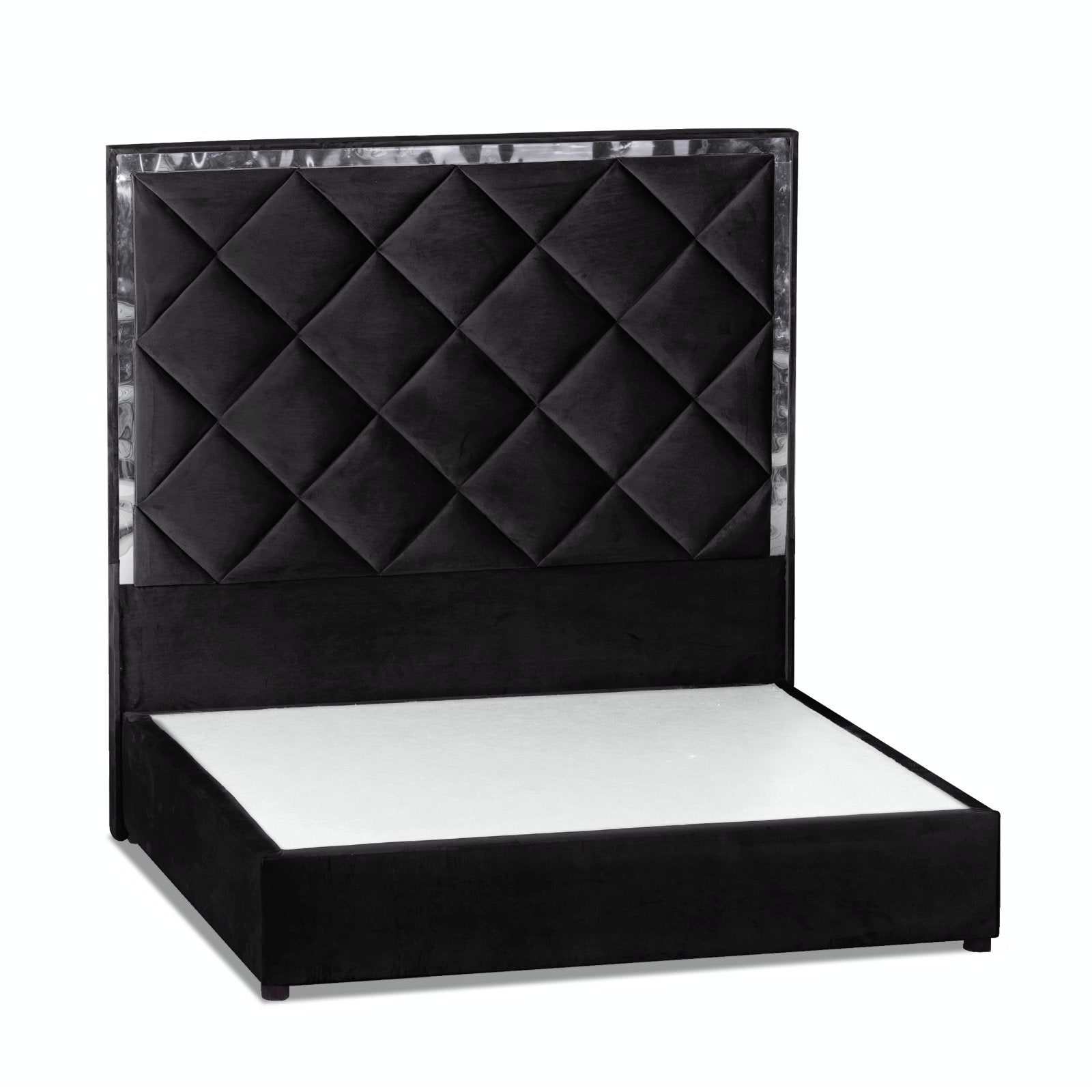 In House | Lisbon Velvet Bed Frame Black 200x140