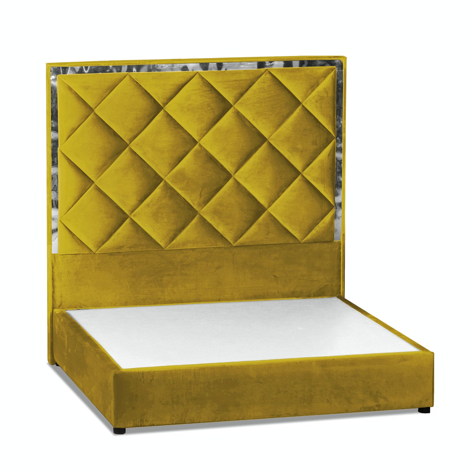 In House | Lisbon Velvet Bed Frame Gold 200x160