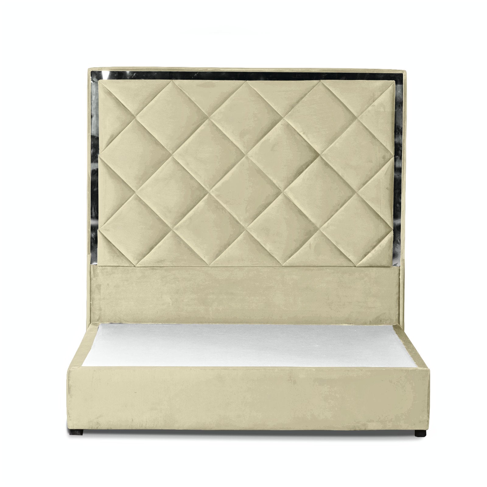 In House | Lisbon Velvet Bed Frame Beige 200x180