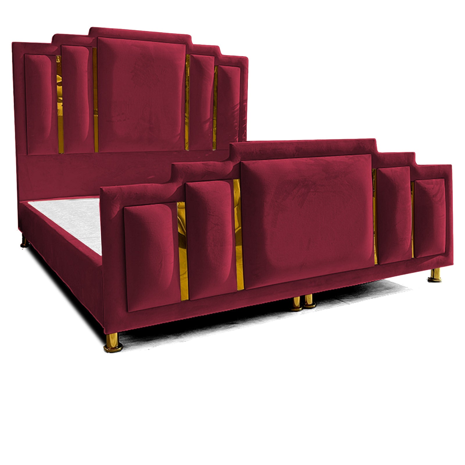 In House | Maldives Velvet Bed Frame Burgundy 200x180