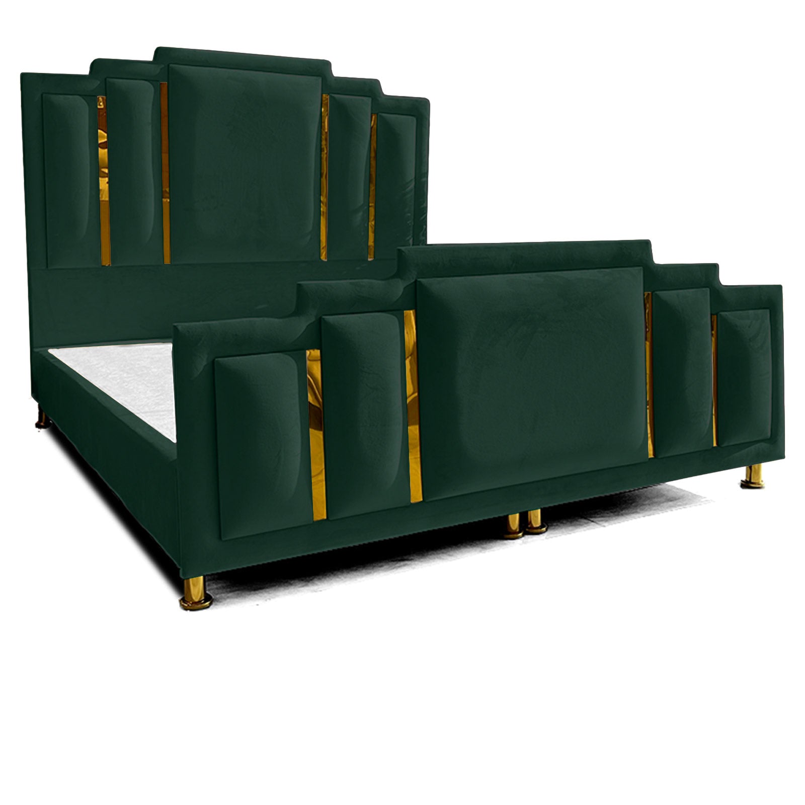 In House | Maldives Velvet Bed Frame Dark Green 200x160
