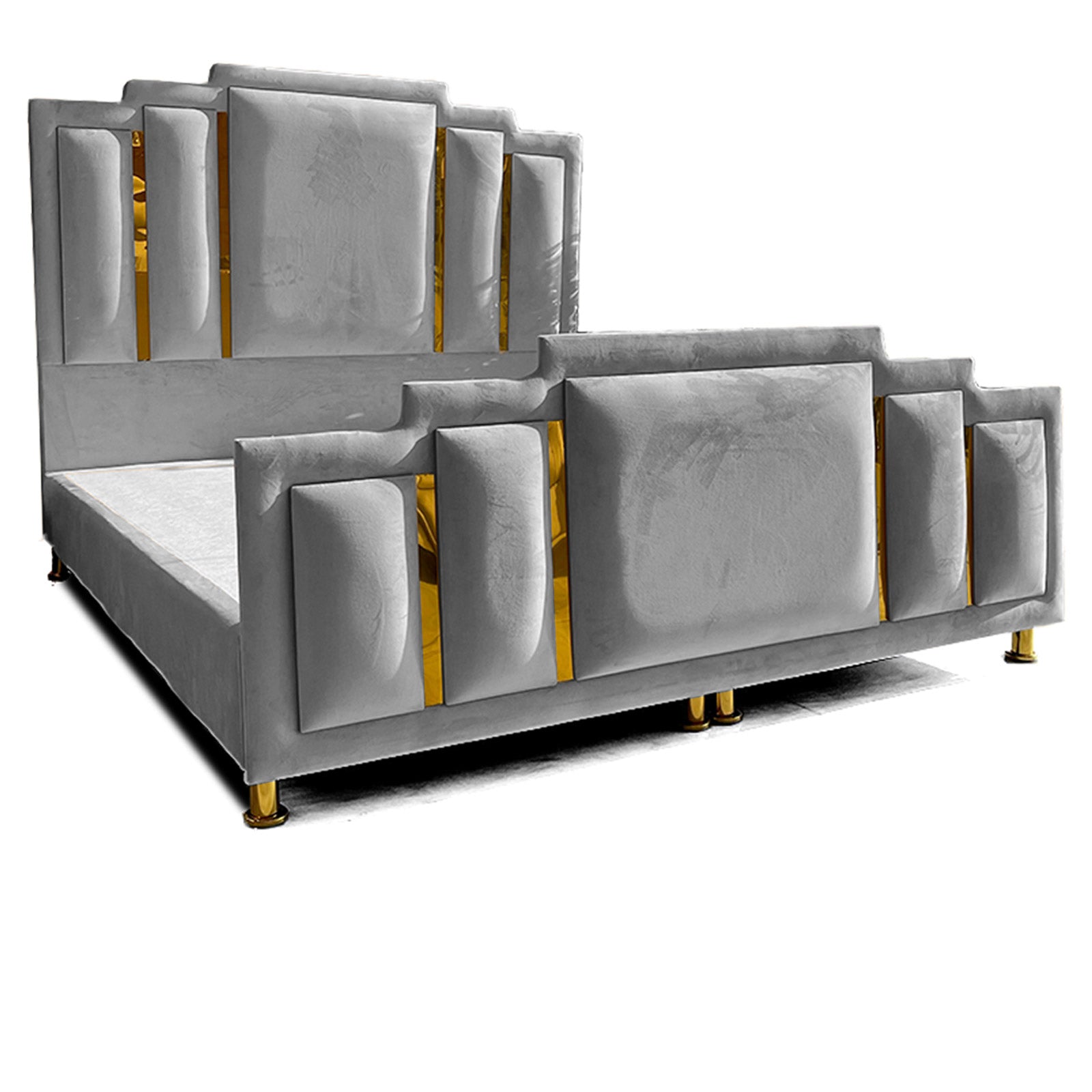 In House | Maldives Velvet Bed Frame Grey 200x180