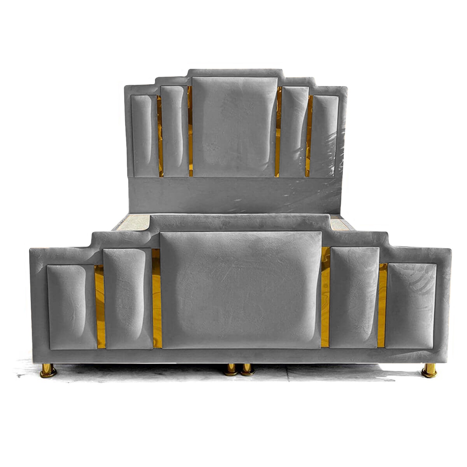 In House | Maldives Velvet Bed Frame Grey 200x180