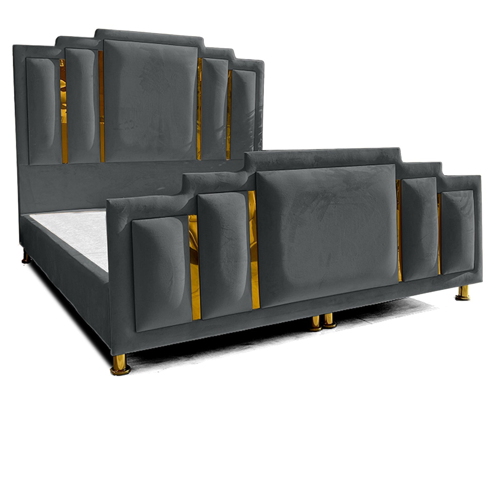 In House | Maldives Velvet Bed Frame Dark Grey 200x160