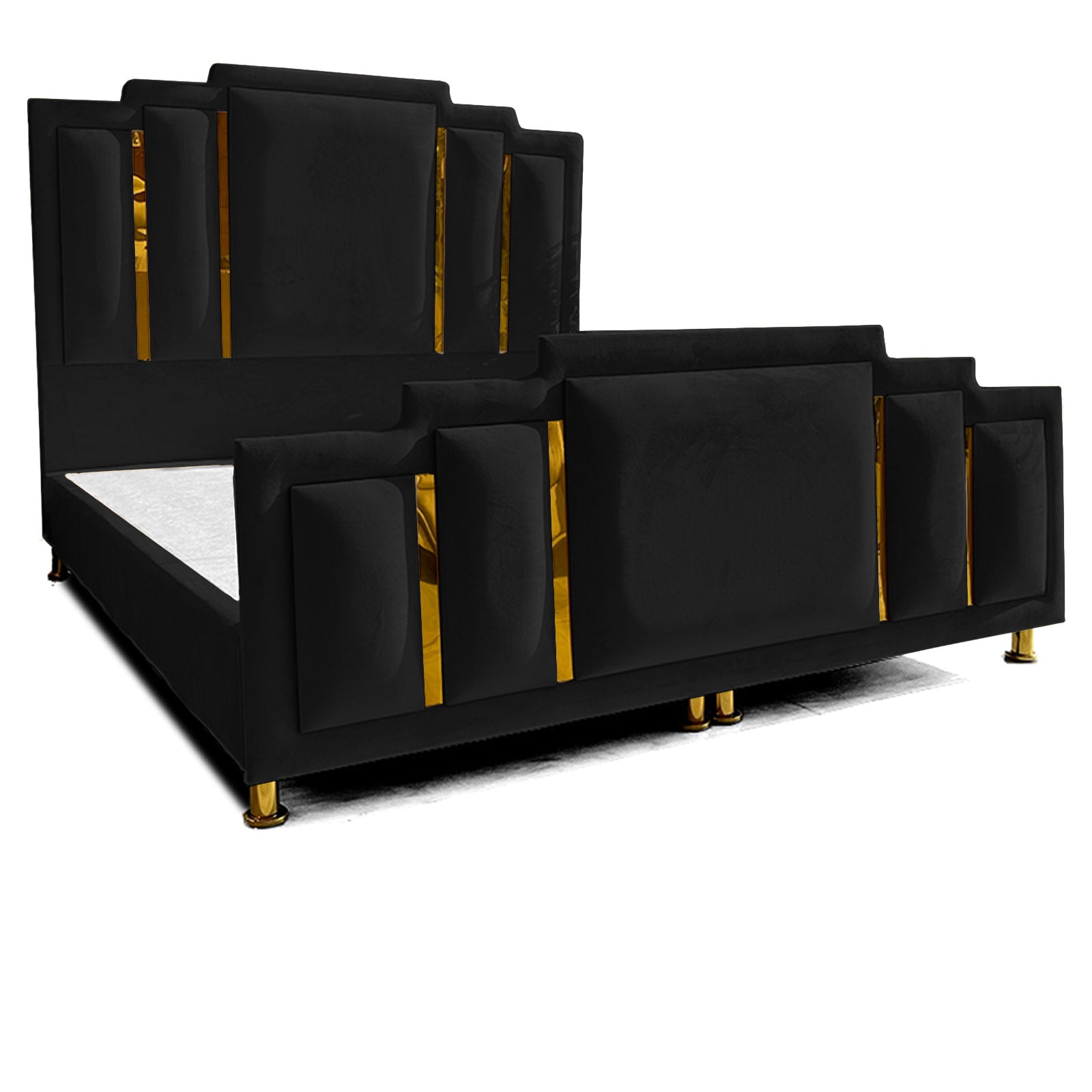 In House | Maldives Velvet Bed Frame Black 200x180