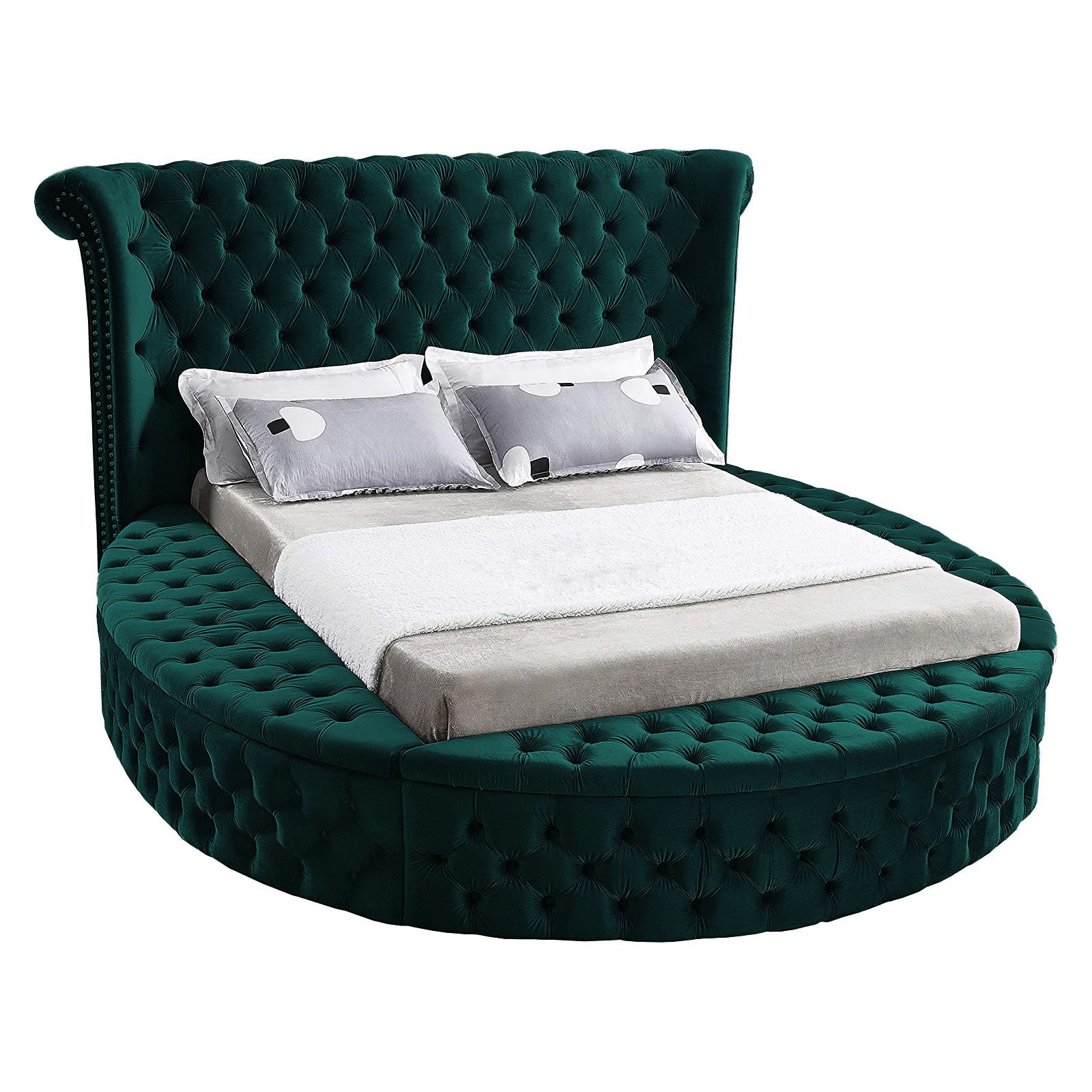 In House | Milano Velvet Bed Frame Dark Green 200x160