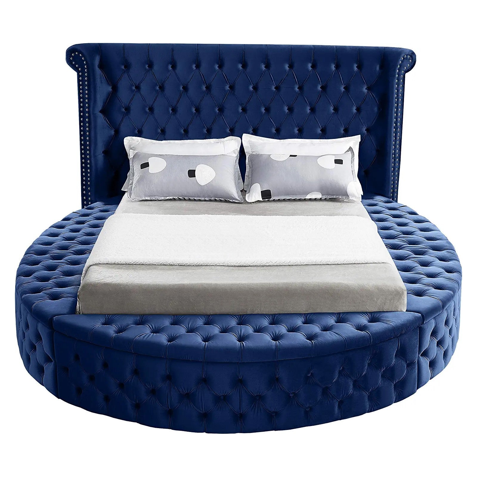 In House | Milano Velvet Bed Frame Dark Blue 200x160