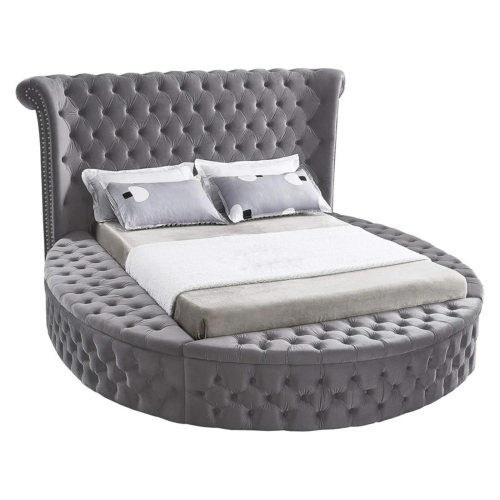 In House | Milano Velvet Bed Frame Grey 200x160