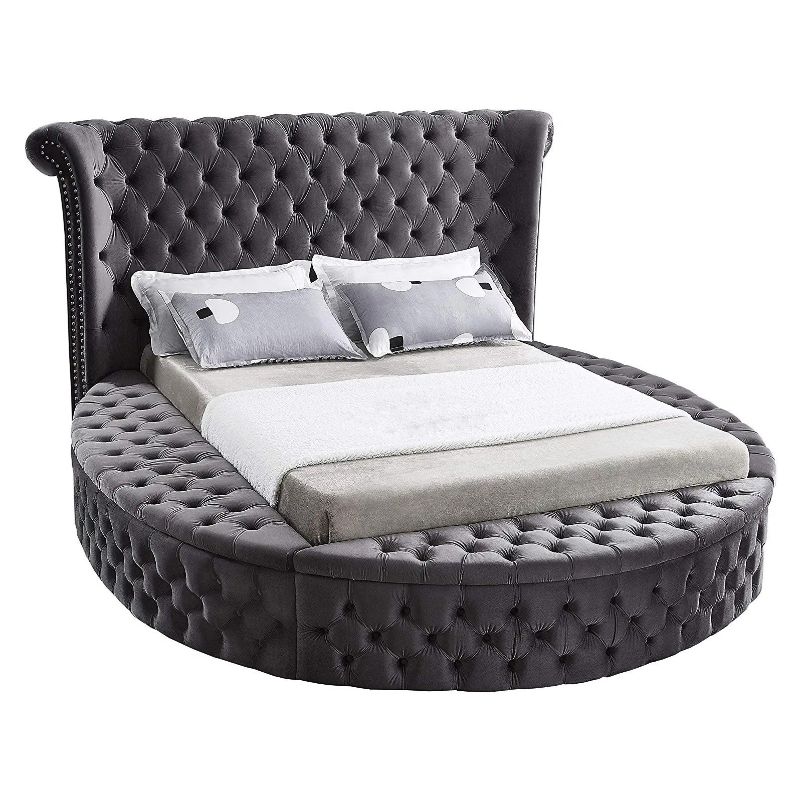 In House | Milano Velvet Bed Frame Dark Grey 200x160