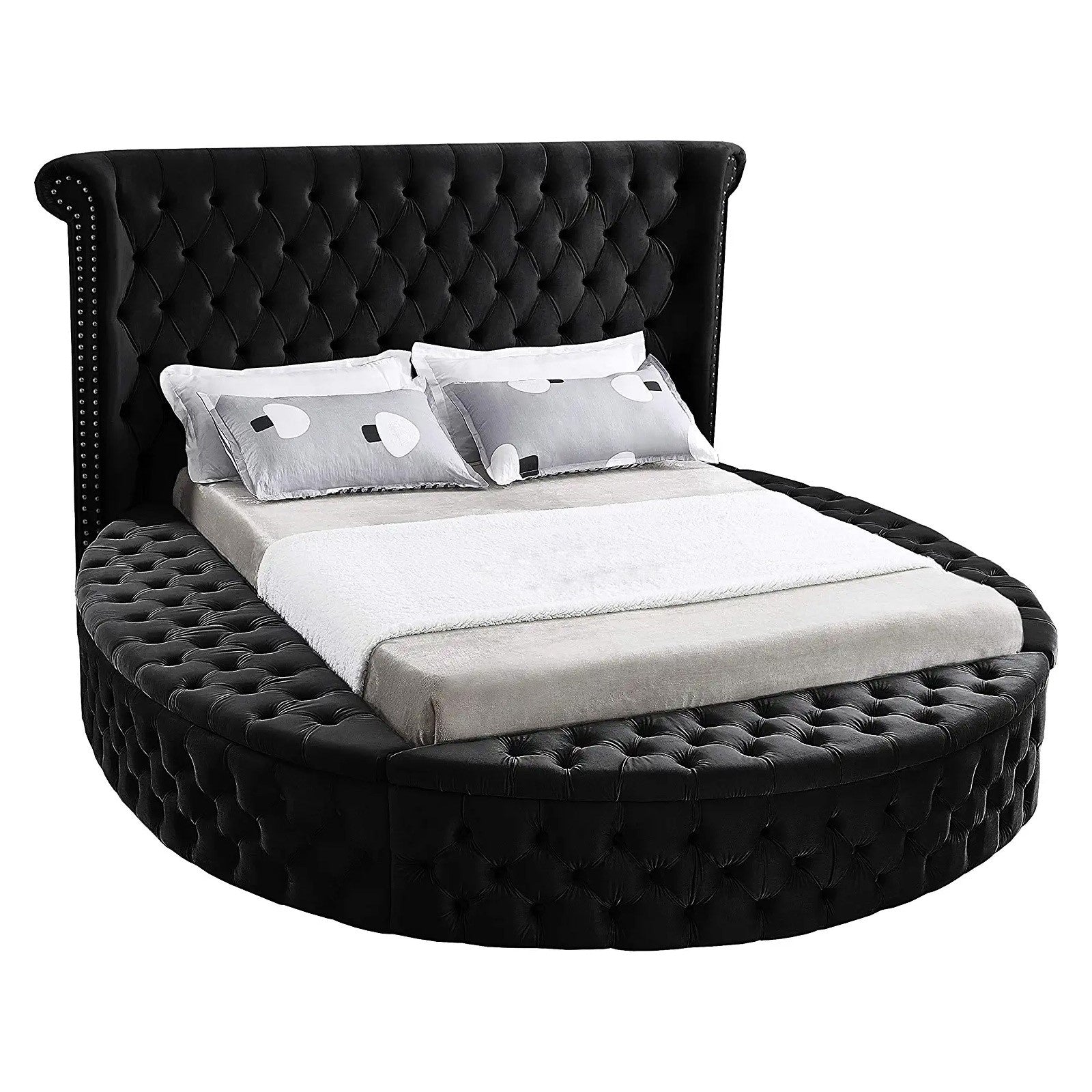 In House | Milano Velvet Bed Frame Black 200x160