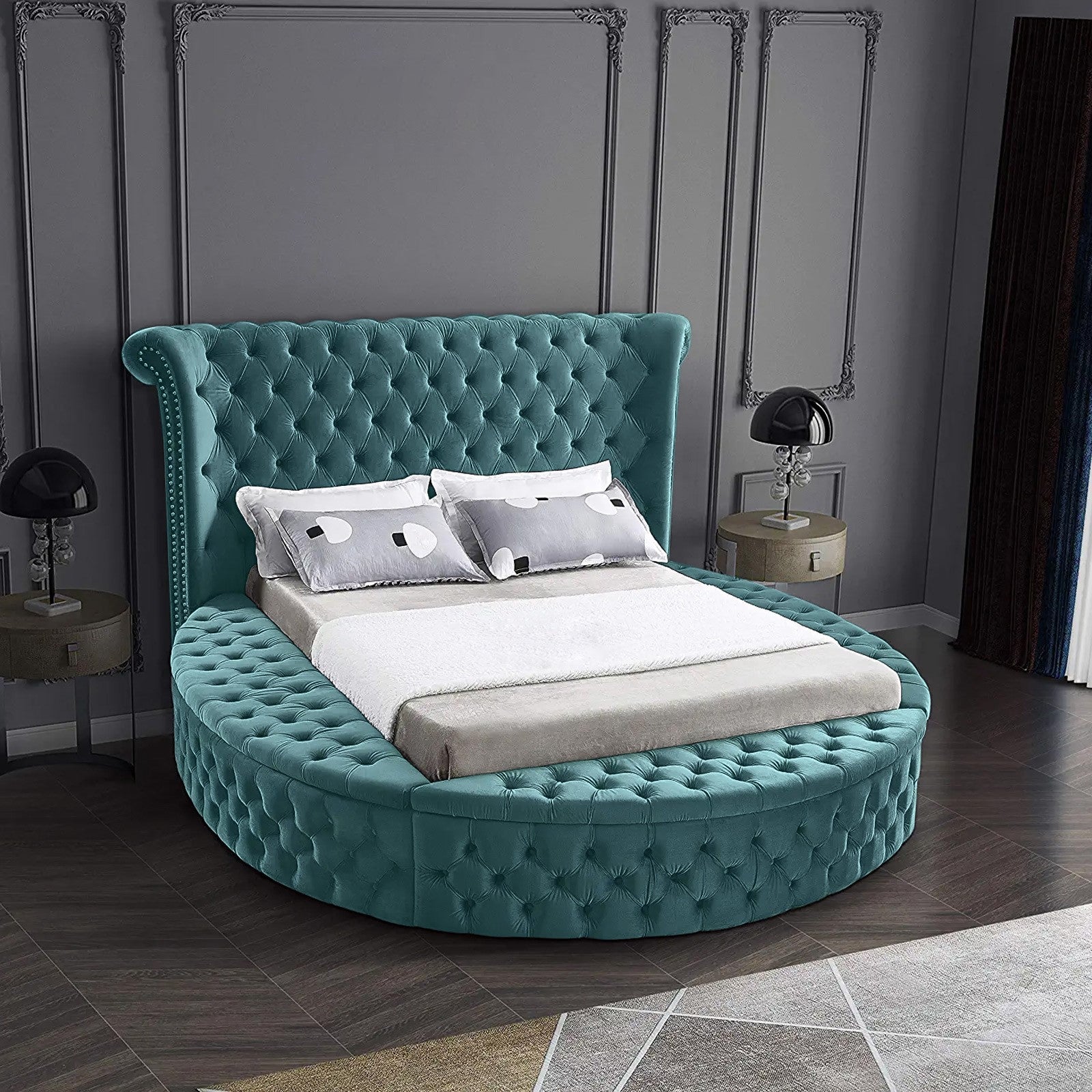 In House | Milano Velvet Bed Frame Turquoise 200x160